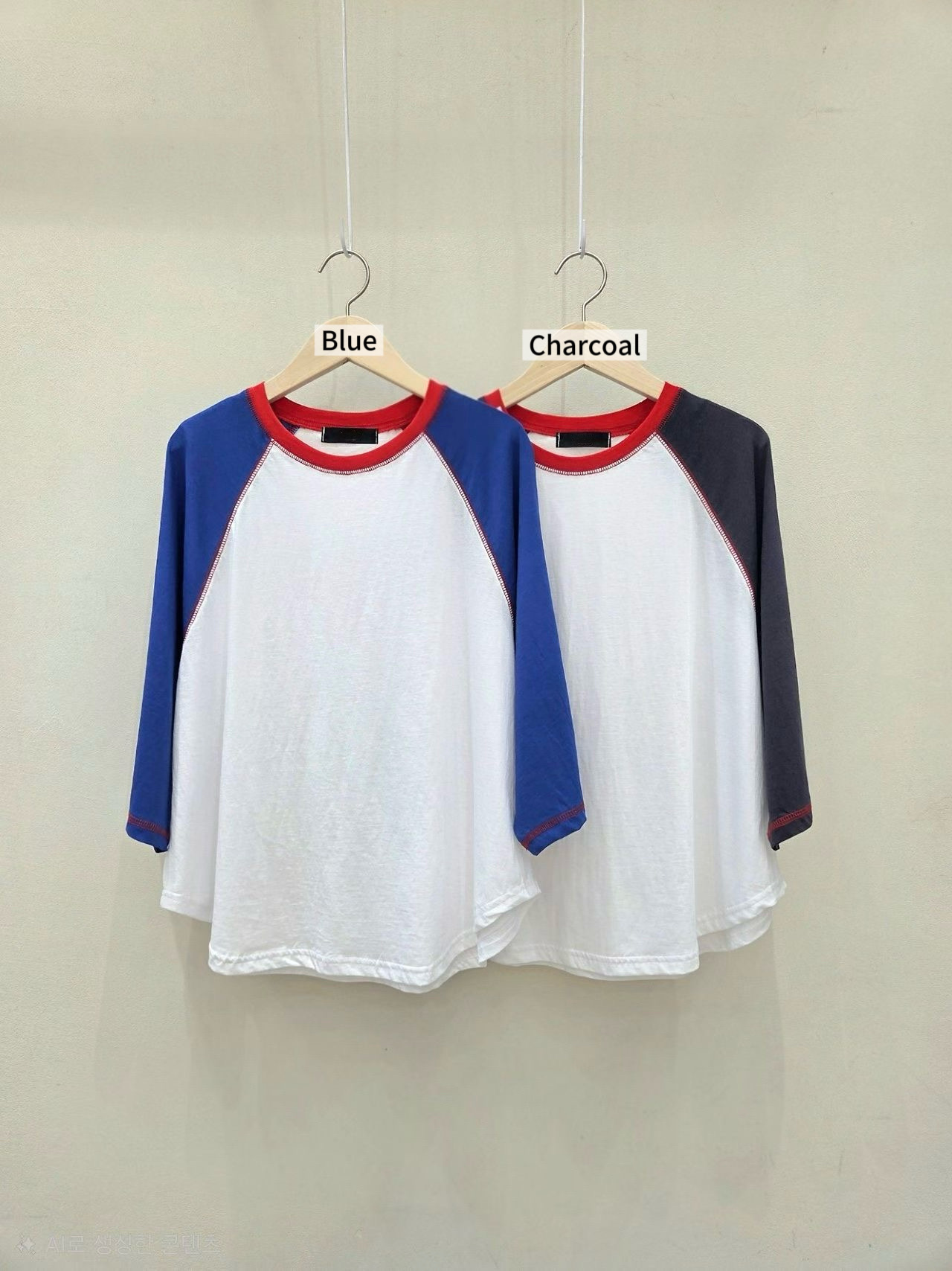 MA29 / COLOUR BLOCK 3/4 SLEEVESLIGHT PULLOVER