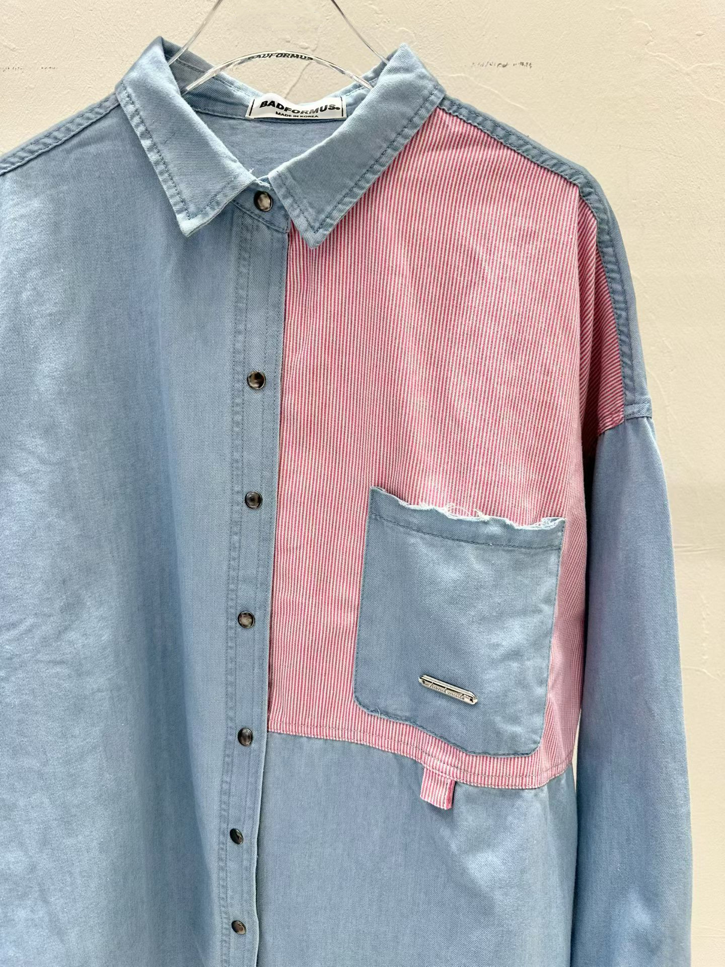 BF02 / Button Down Colour-block Shirt 