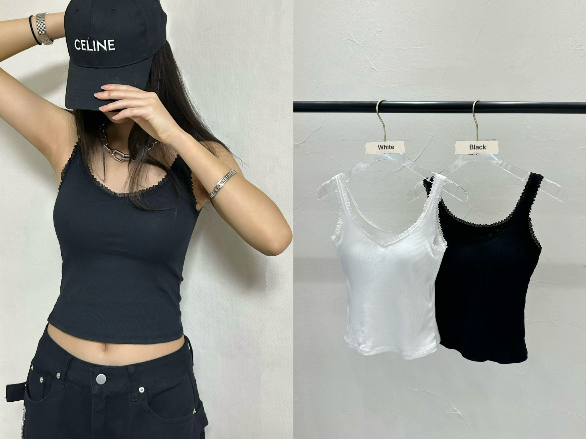 BF03 / Lace Trim Padded Bra Top 