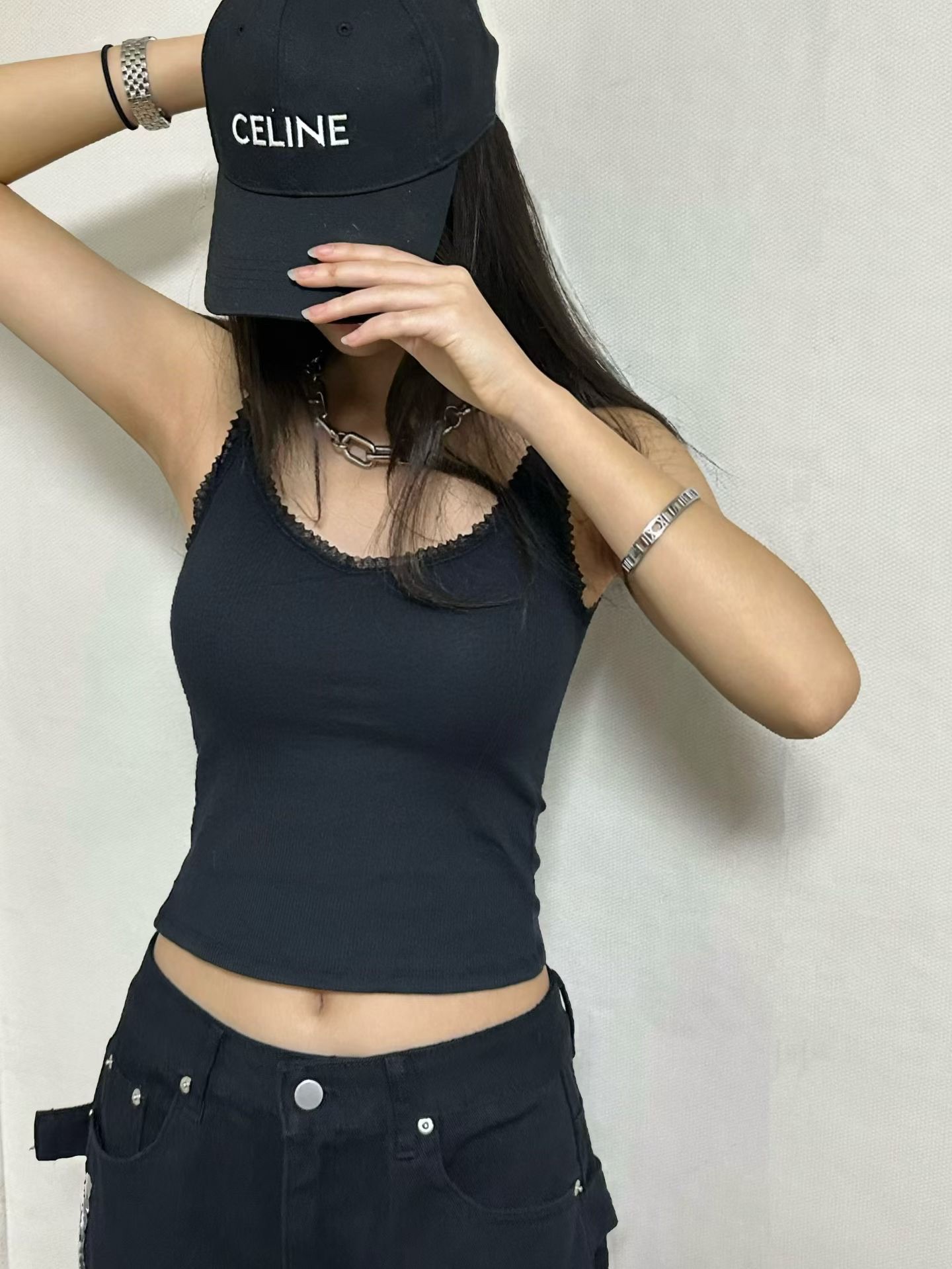 BF03 / Lace Trim Padded Bra Top 