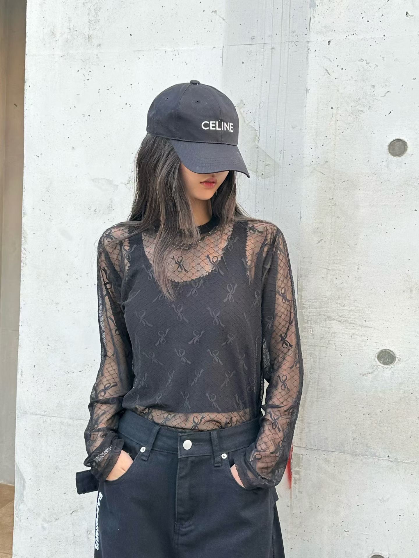 BF07 / Ribbon Mesh Top 