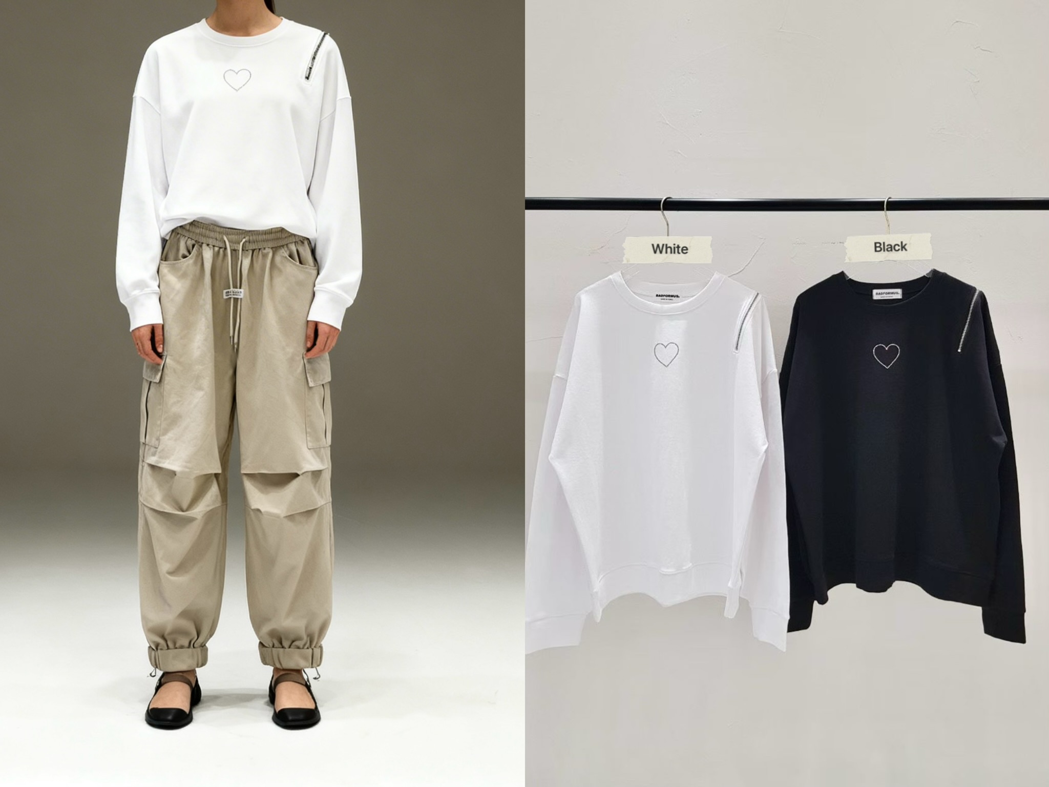 BF04 / Zip Detail Heart Tee