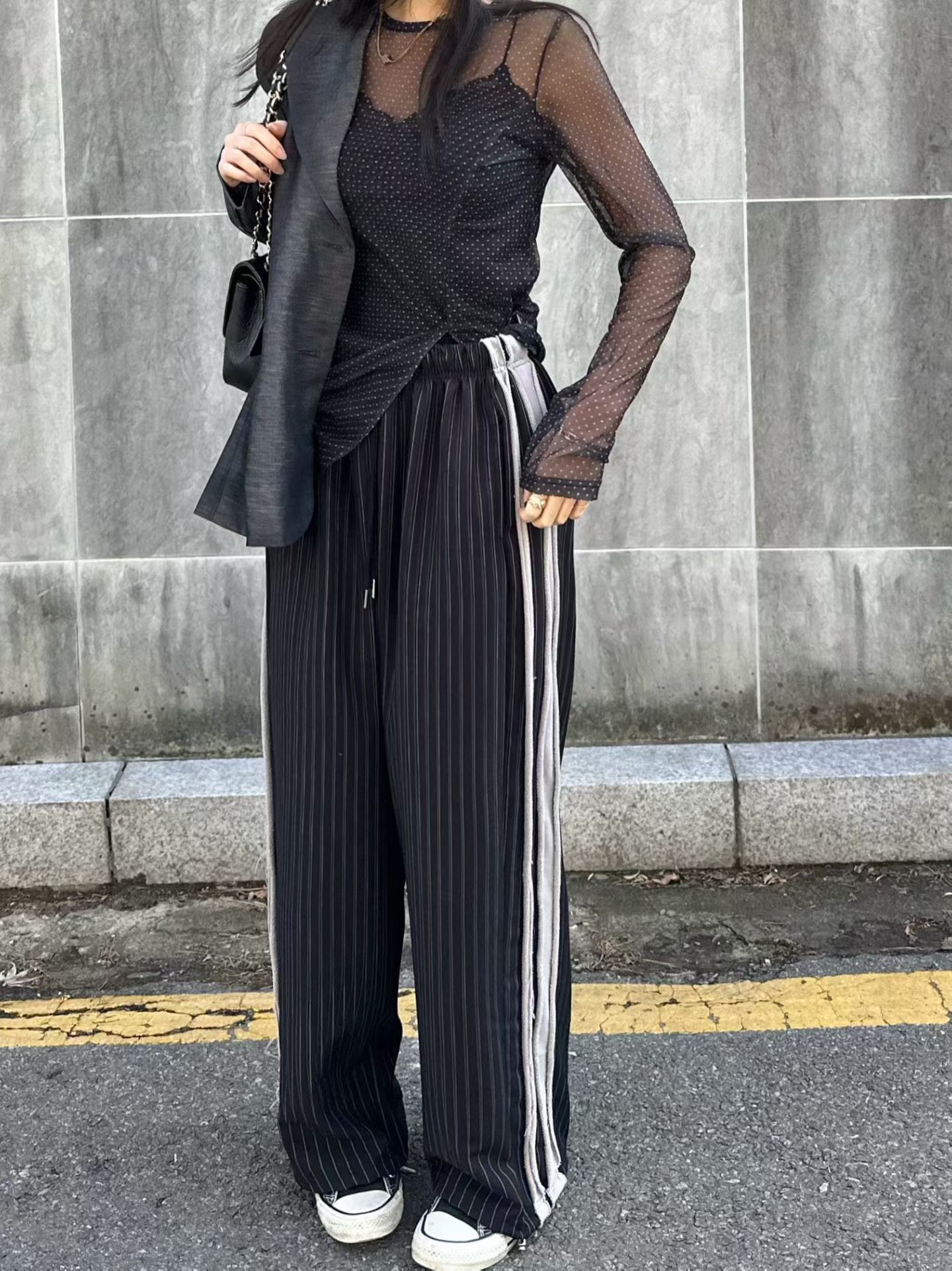 BF09 / Side Panelled Striped Trousers 