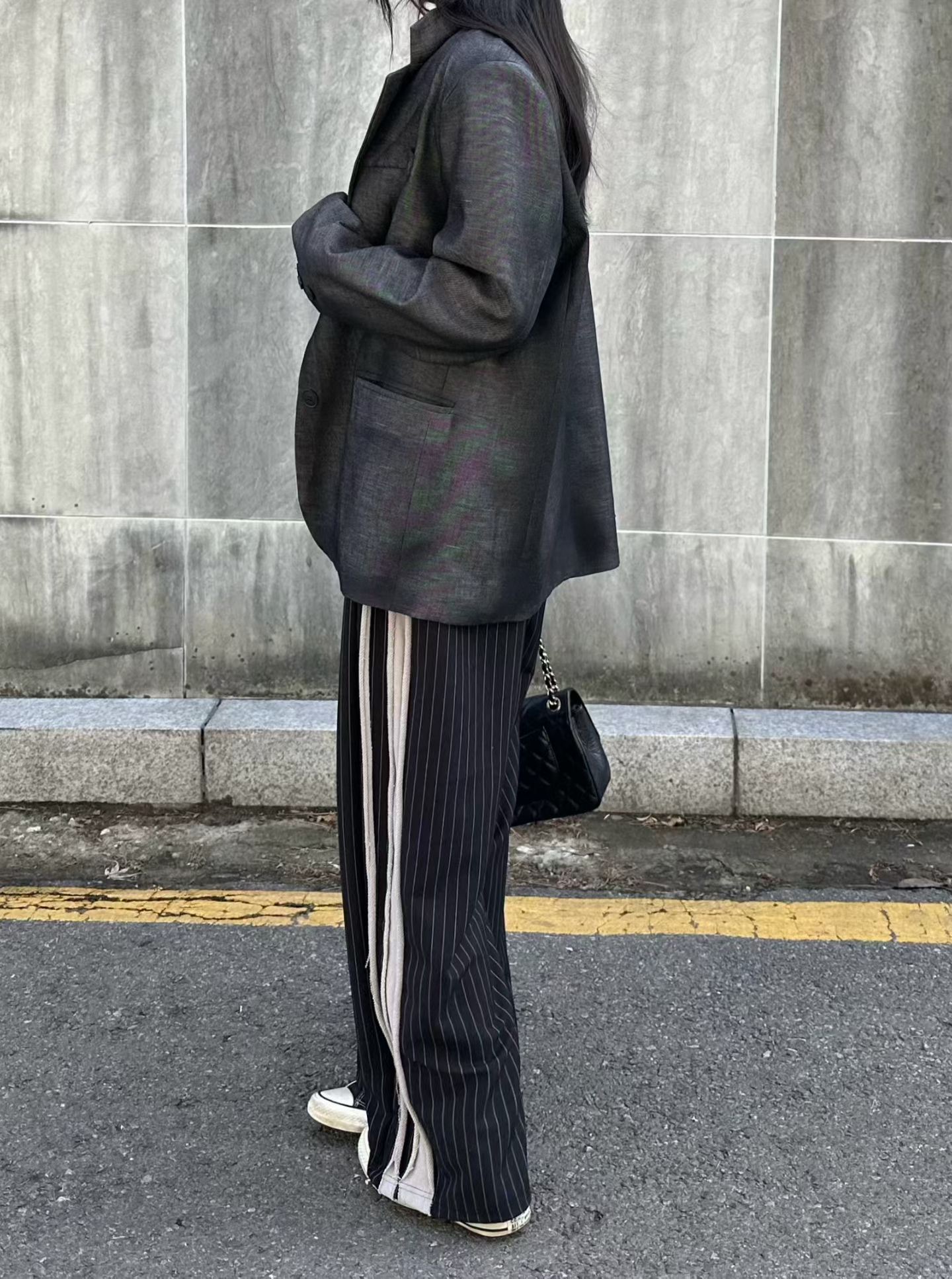 BF09 / Side Panelled Striped Trousers 