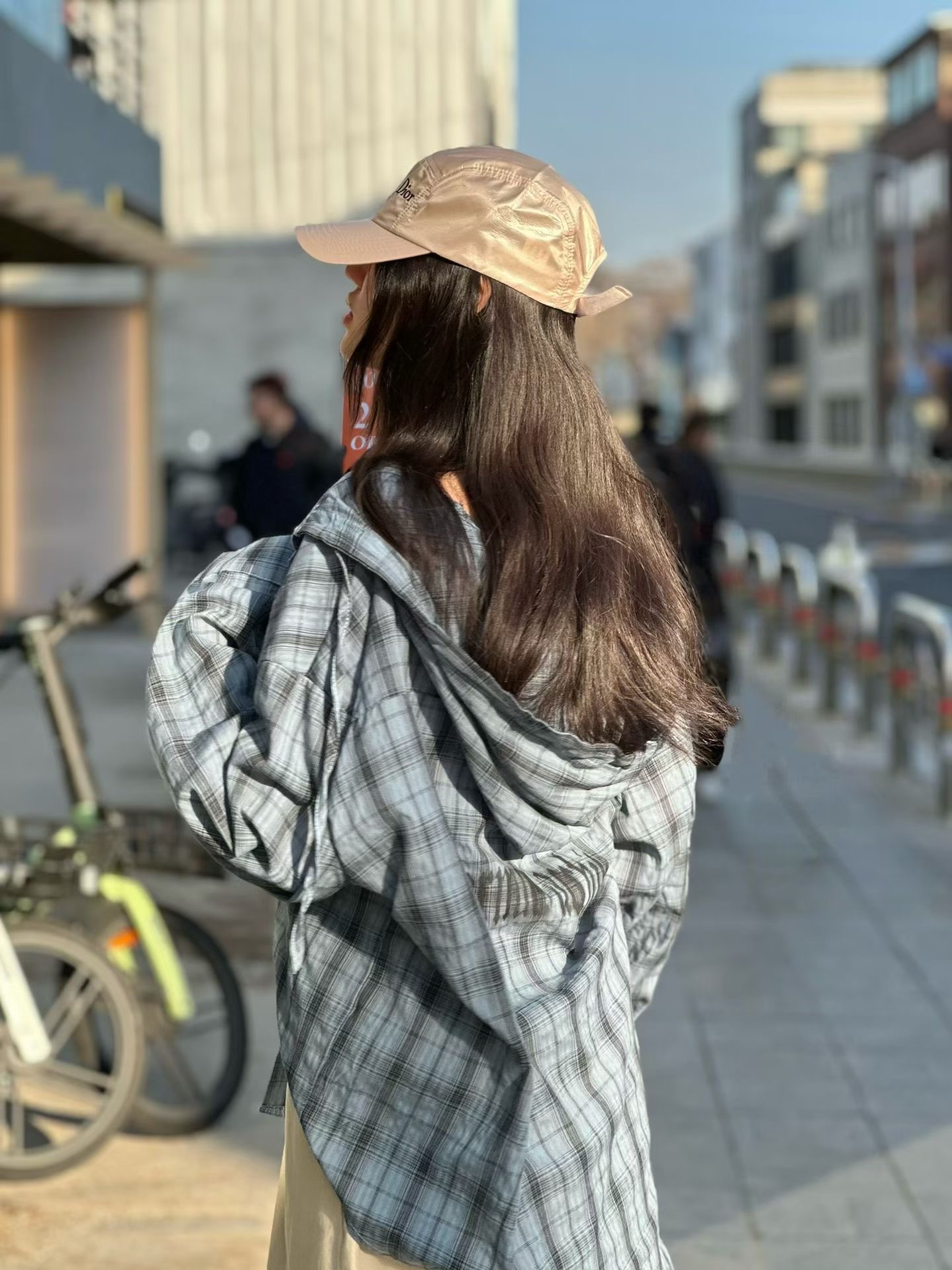 BF10 / Check Plaid Oversized Hooded Shirt
