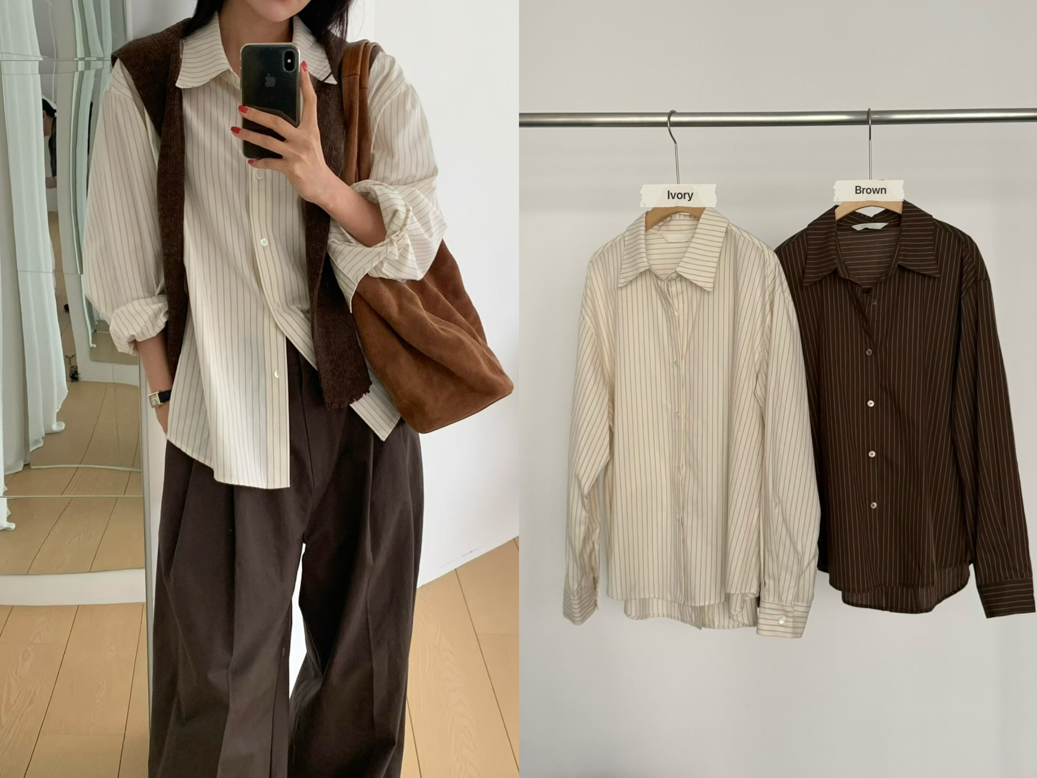 520826 / BUTTON DOWN PIN-STRIPE SHIRT