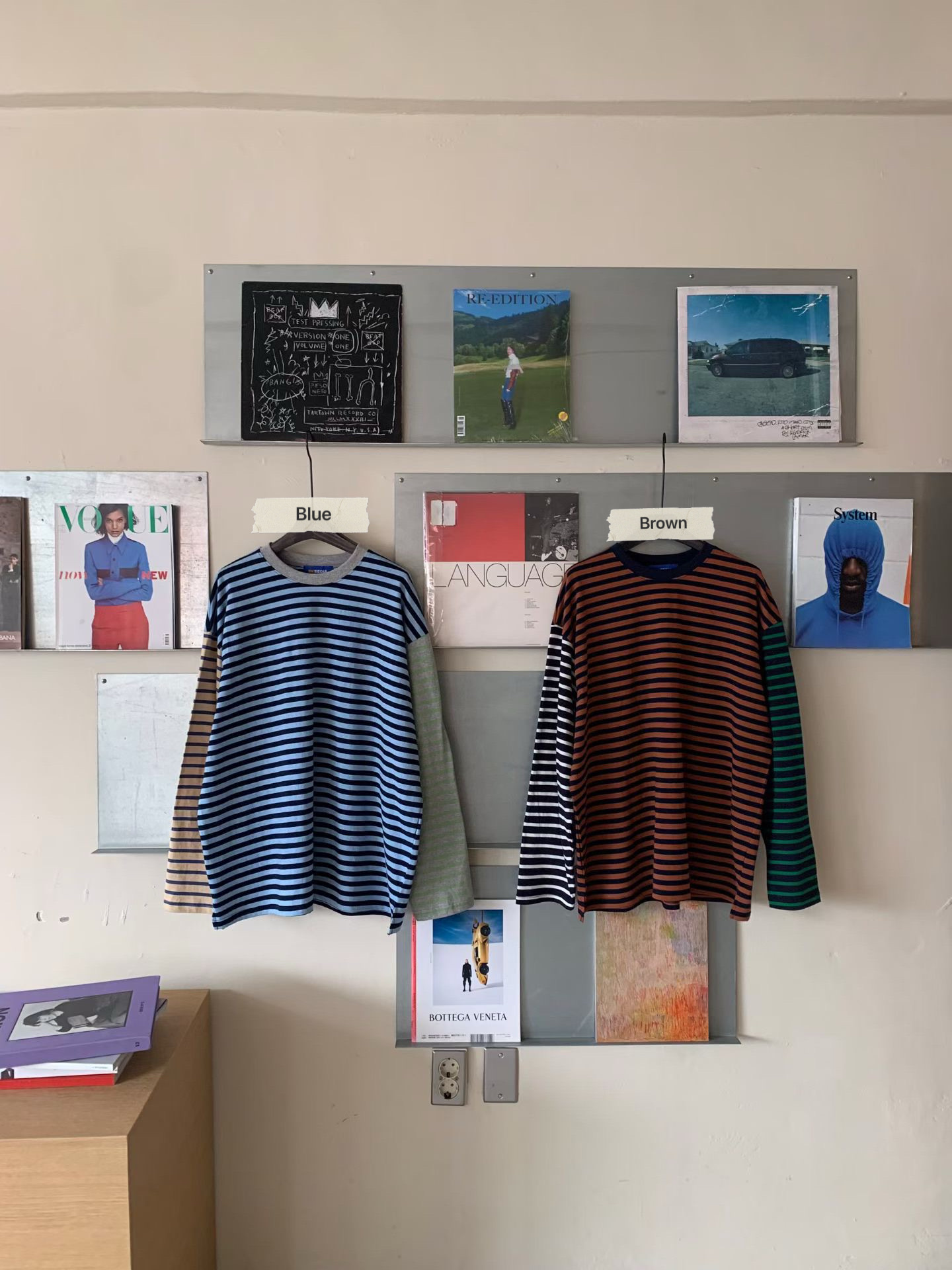 KL17 / COLOR-BLOCK 3 TONE STRIPE TEE