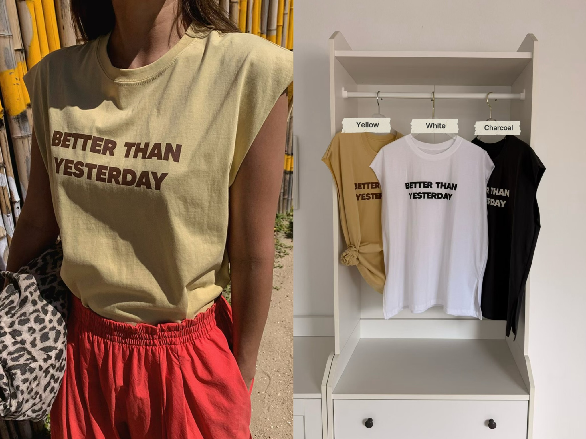 580826 / "BETTER THAN YESTERDAY" MUSCLE TEE