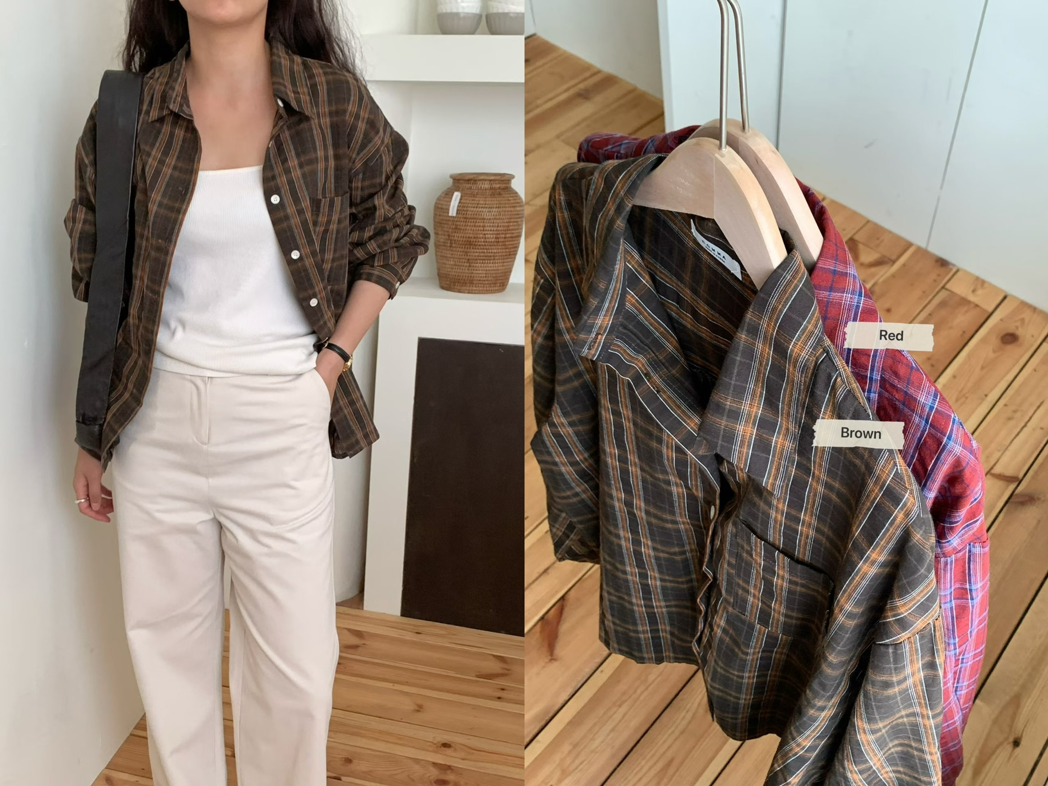 610826 / BUTTON DOWN PLAID SHIRT