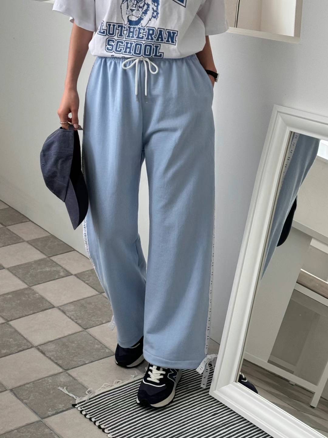 P35 / LACE TRIMMING POCKET JOGGERS