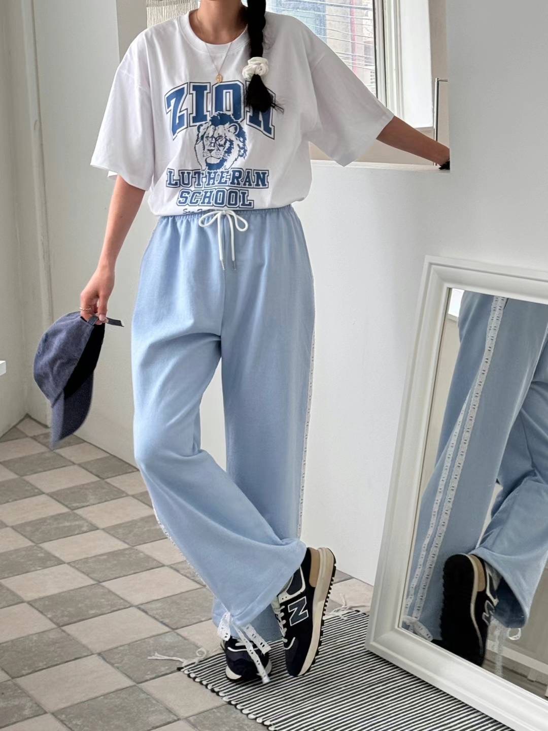 P35 / LACE TRIMMING POCKET JOGGERS