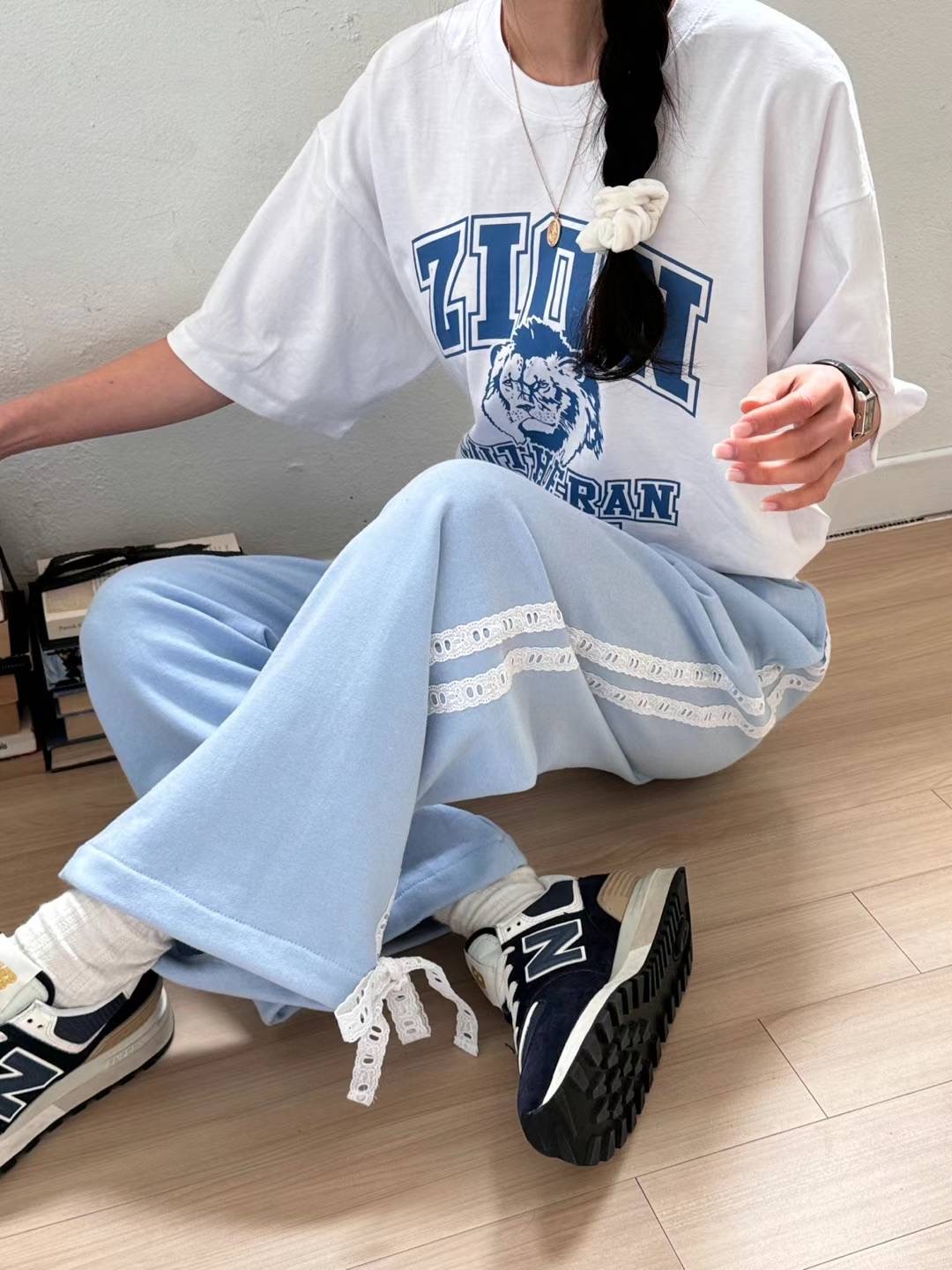 P35 / LACE TRIMMING POCKET JOGGERS