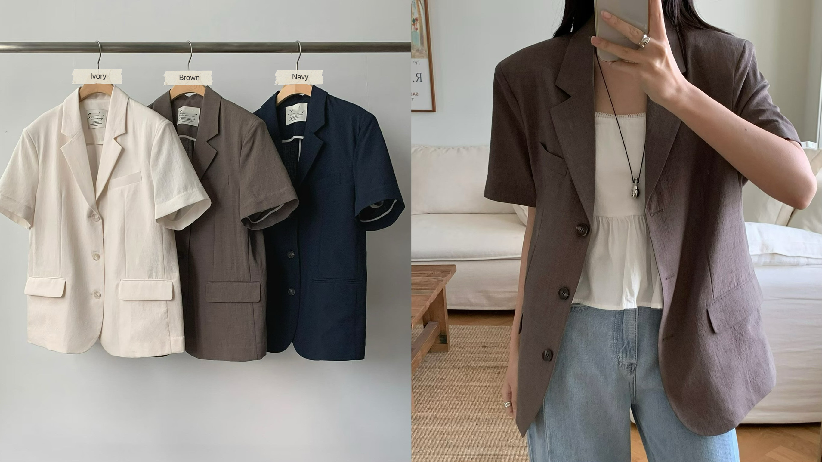 1000426 / SHORT SLEEVES BUTTON BLAZER