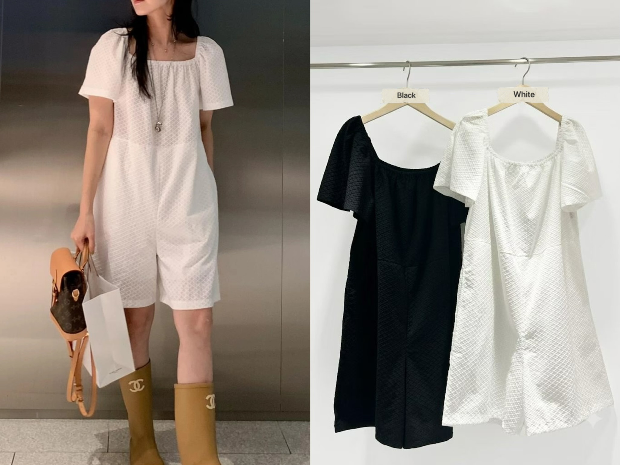 YQ33 / TEXTURED POCKET ROMPER