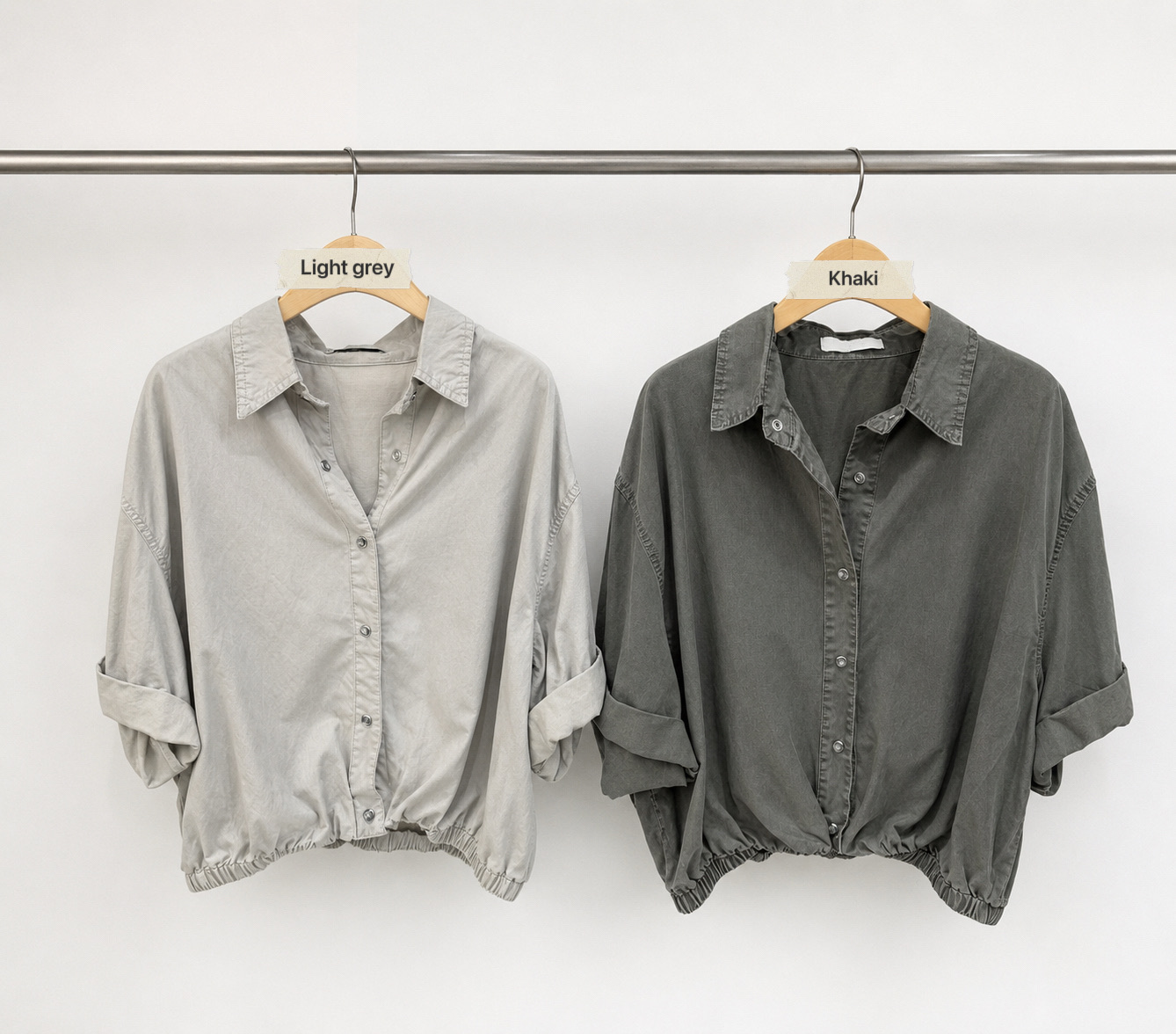 YQ30 / BUTTON DOWN BANDED HEM SHIRT