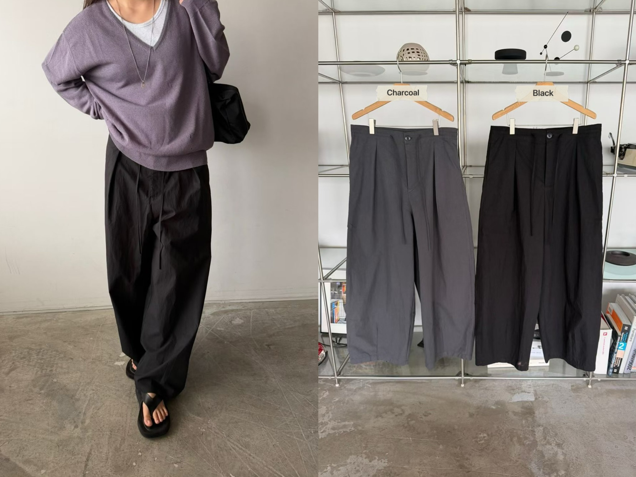 YQ26 / RELAXED-FIT PLEATED WIDE LEG TROUSERS