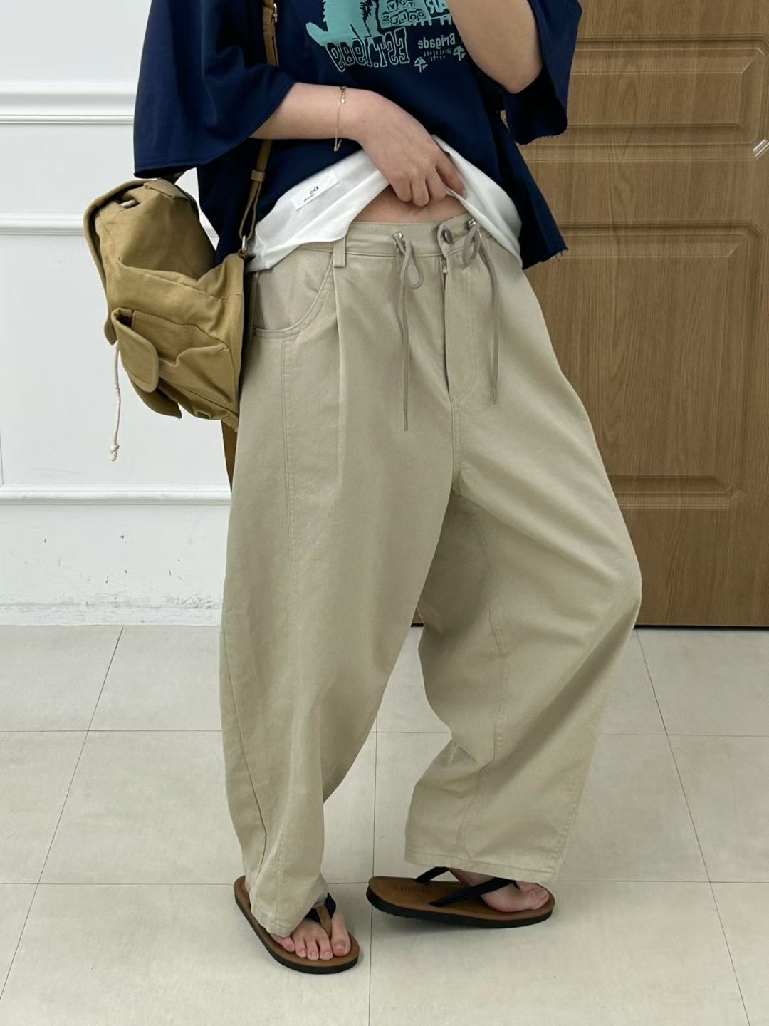 KR19 / Adjustable Toggle Waist Loose Fit Trousers