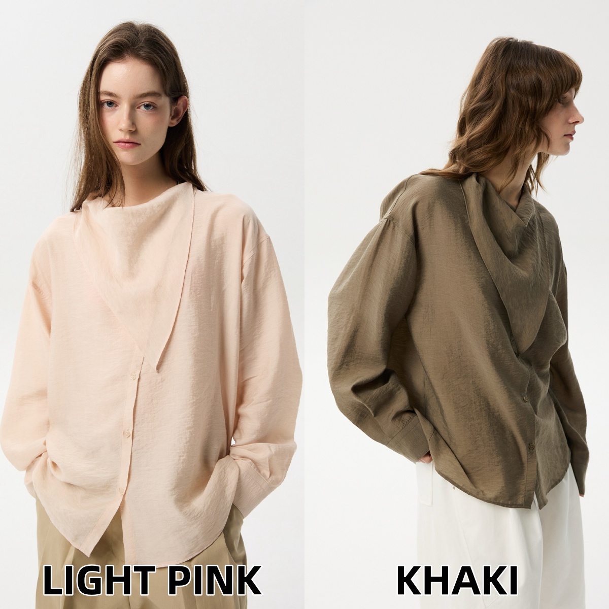 ML11 / UNBALANCED SCARF SHIRTS