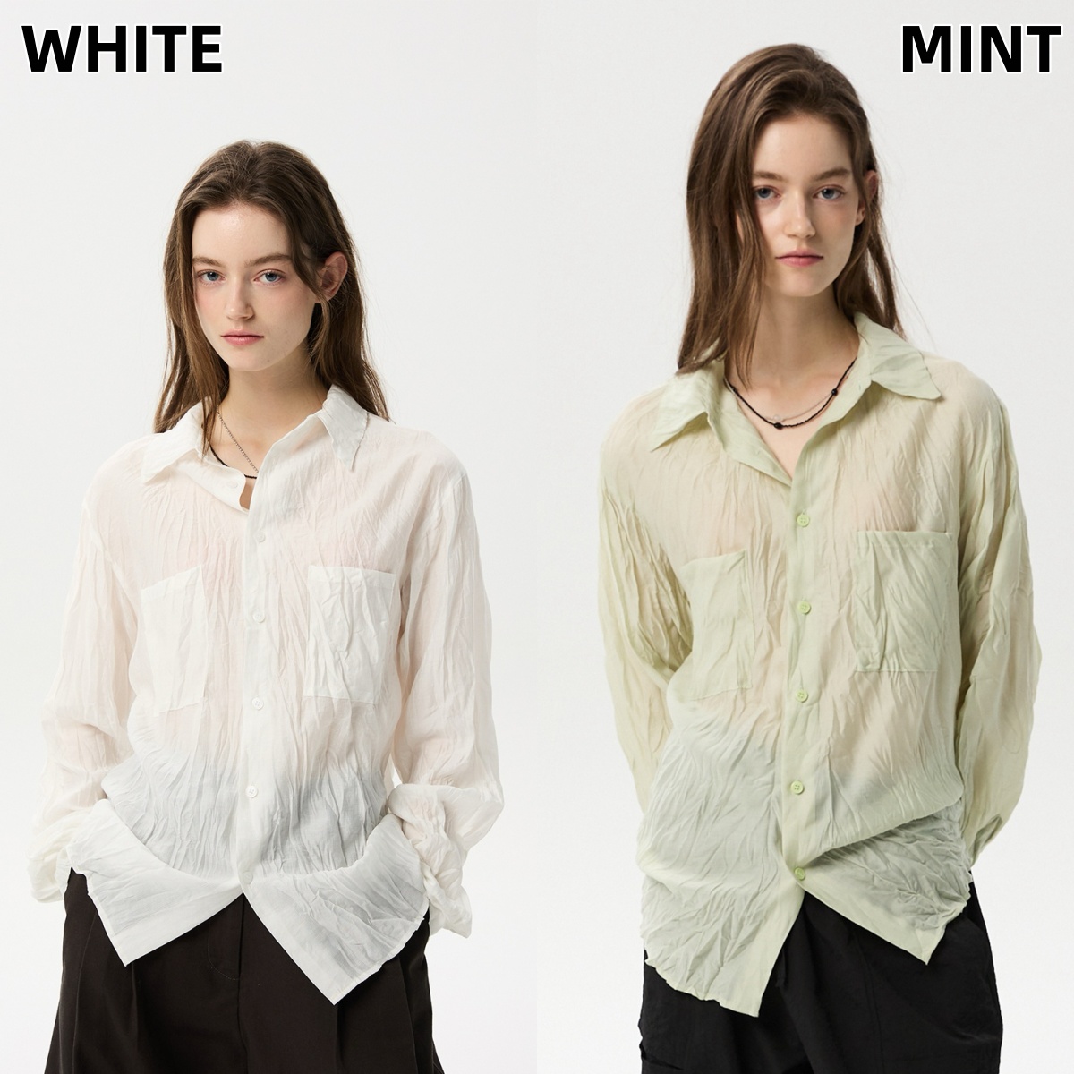 ML13 / CRINKLE LONG SLEEVES SHIRTS
