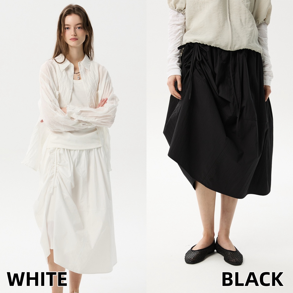 ML22 / UNBALANCED STRING FLARE SKIRT