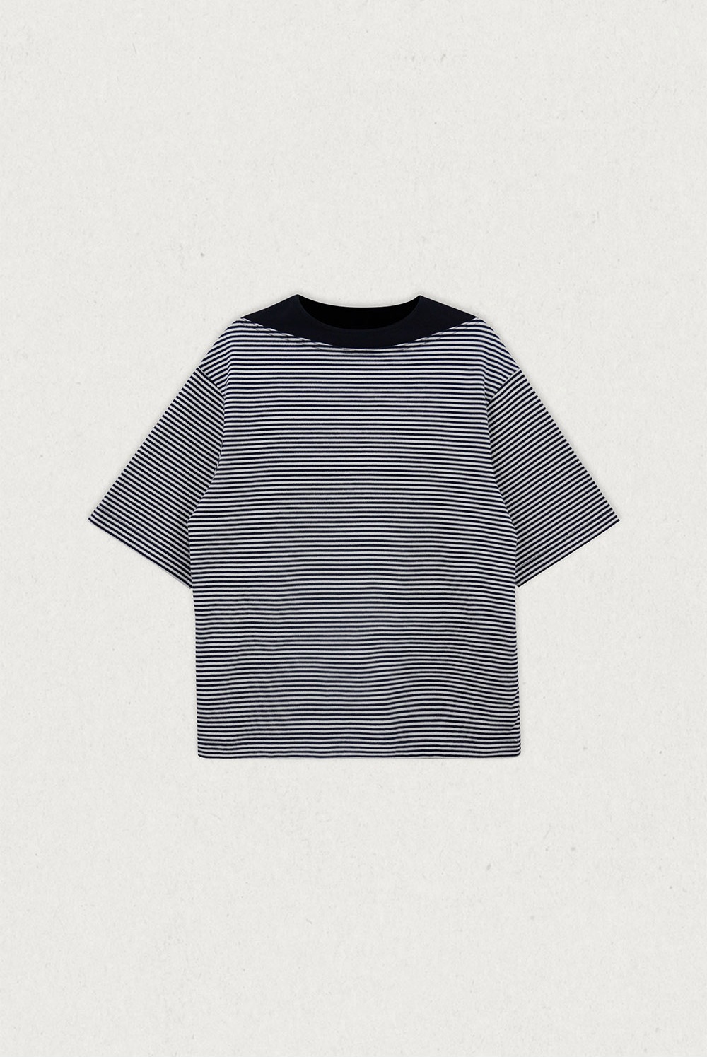 WW26 / STRIPE BOAT NECK SHORT SLEEVES TOP