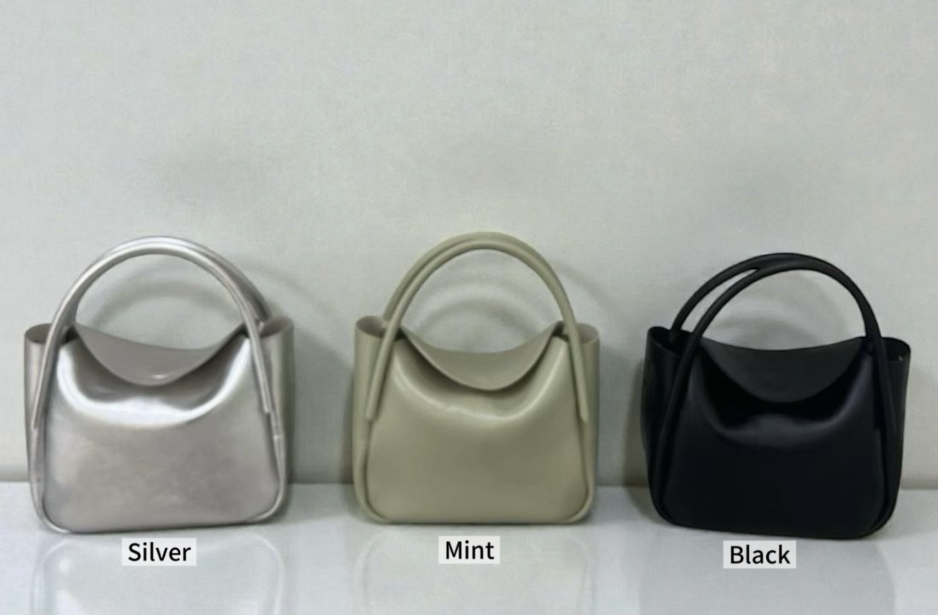 LP07 / CURVED TUBE HANDLE SQUARISH HANDBAG