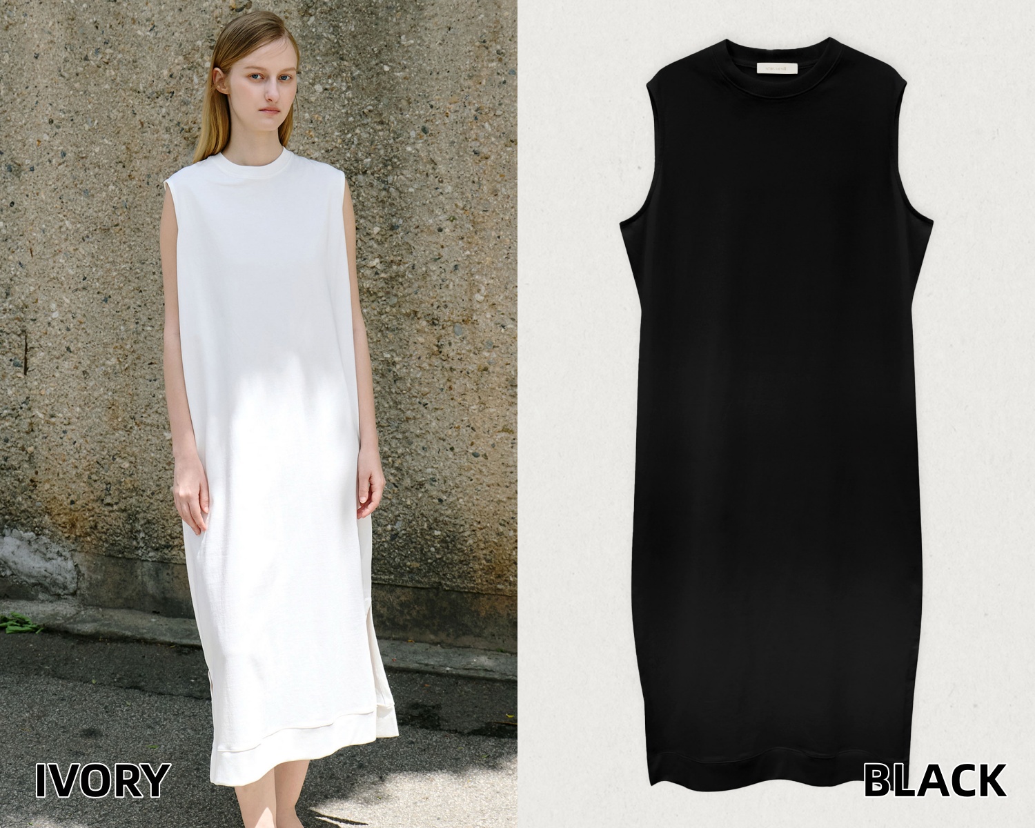 WW30 / SOLID SLIT DRESS