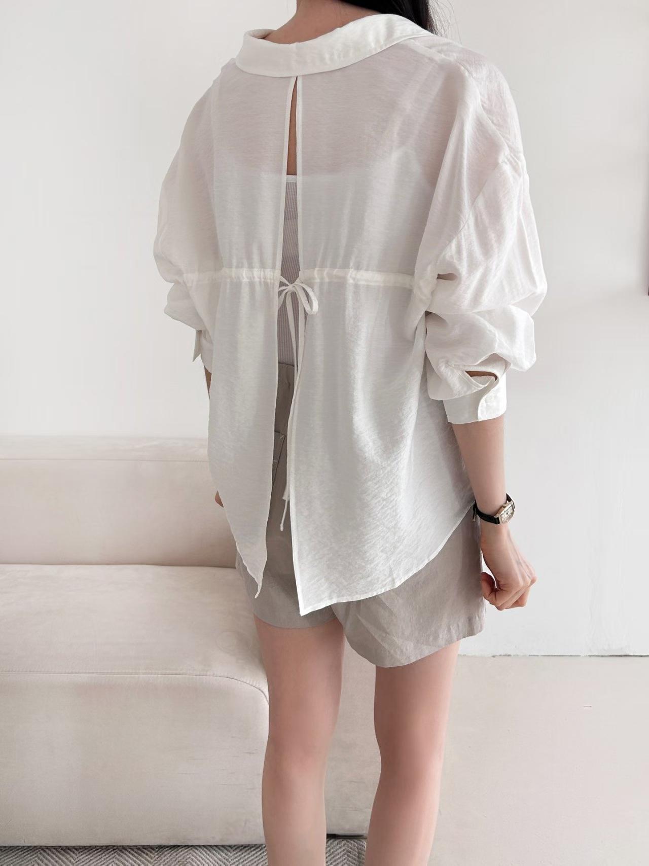 ETTA OPEN BACK TIE SHIRT