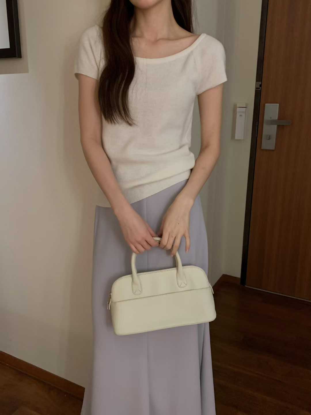 ELIAN SCOOP NECK CAP SLEEVES RIBBED TOP