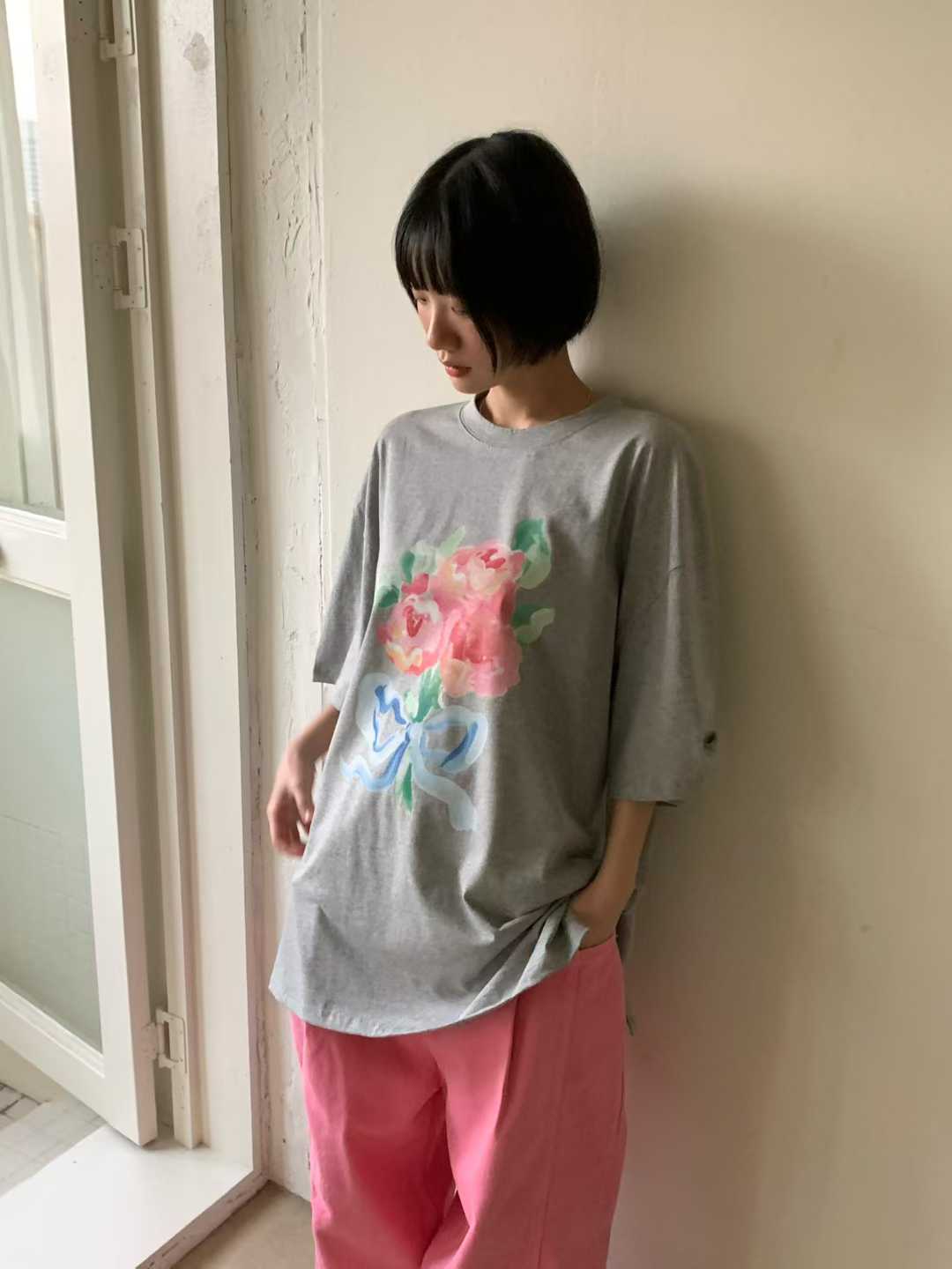 ELODIE FLOWER BOUQUET OVERSIZED TEE