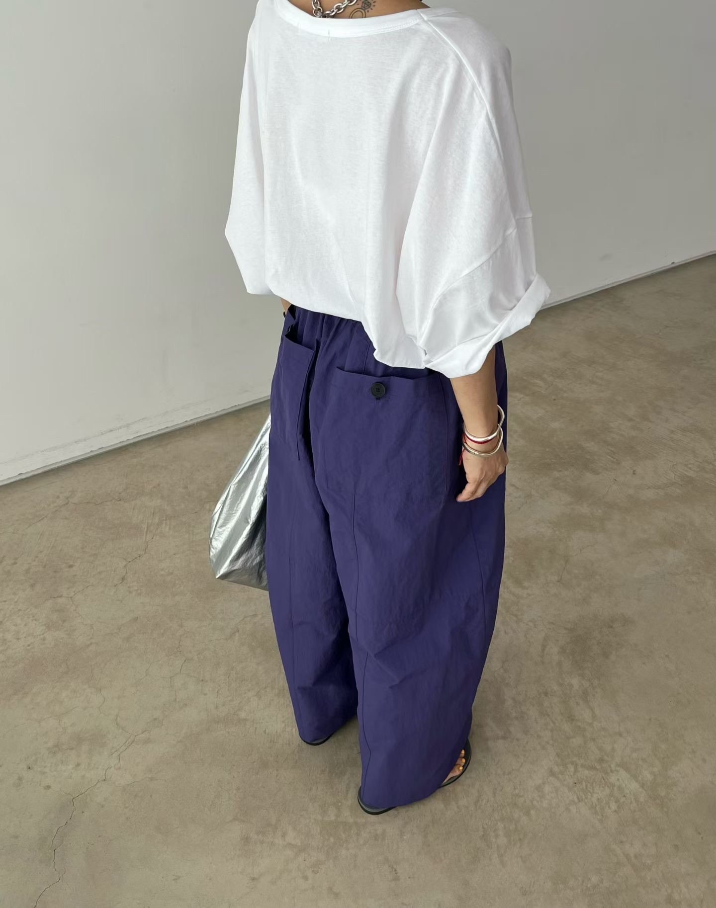 VN23 / BANDED WAIST STRAIGHT LEGGED TROUSERS