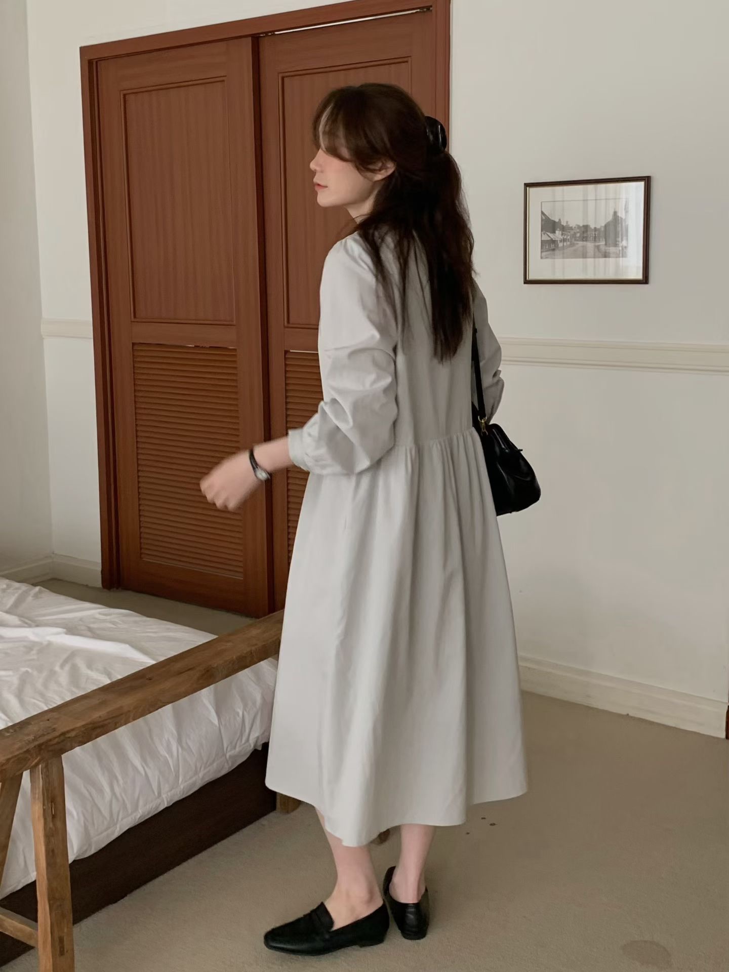 JU12 / DROP WAIST BUTTON DOWN DRESS