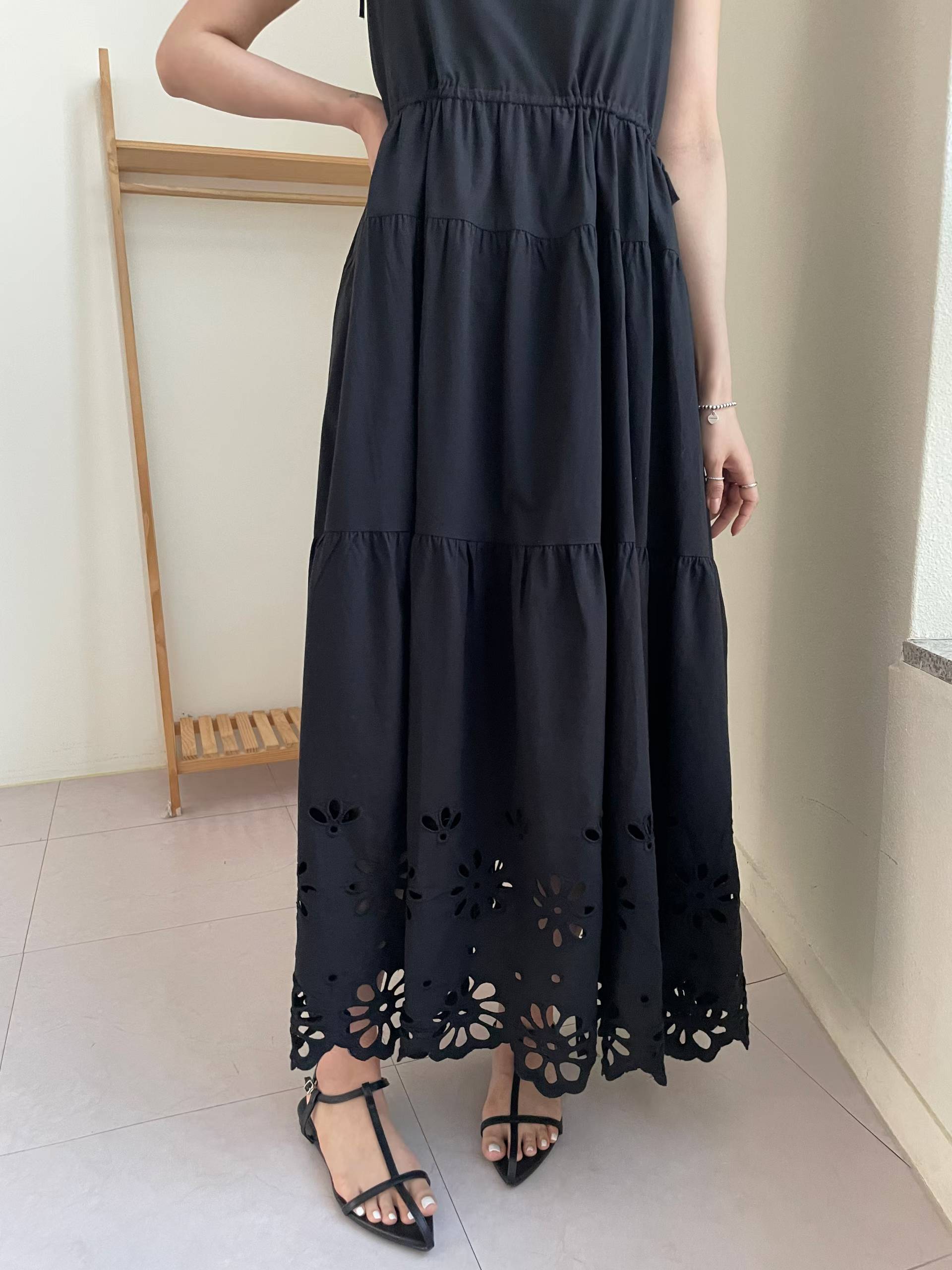 ELENI EYELET HEM SUMMER DRESS