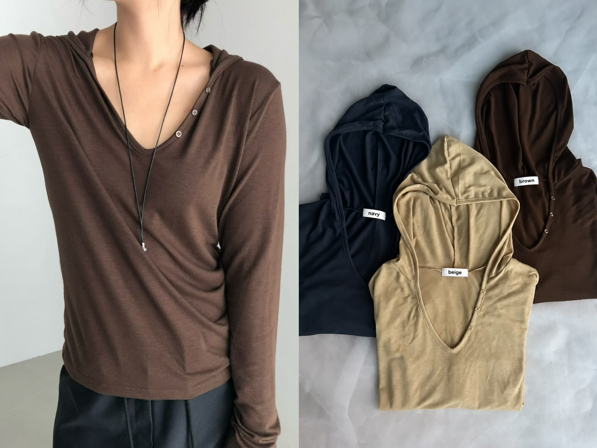 ER01 / HOODED LONG SLEEVES TOP