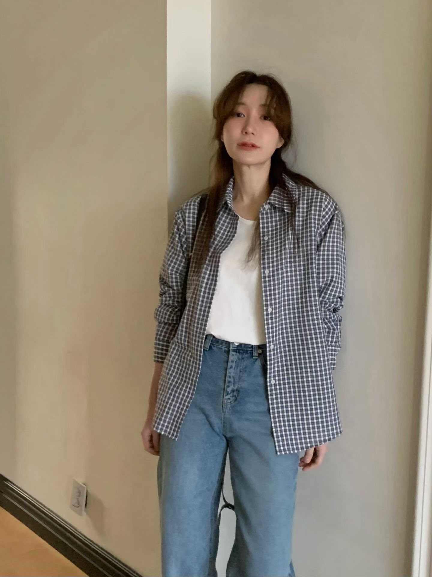 JU06 / PLAID BUTTON DOWN SHIRT