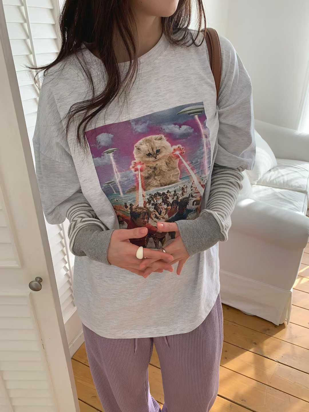 DELLENE LASER CAT TEE