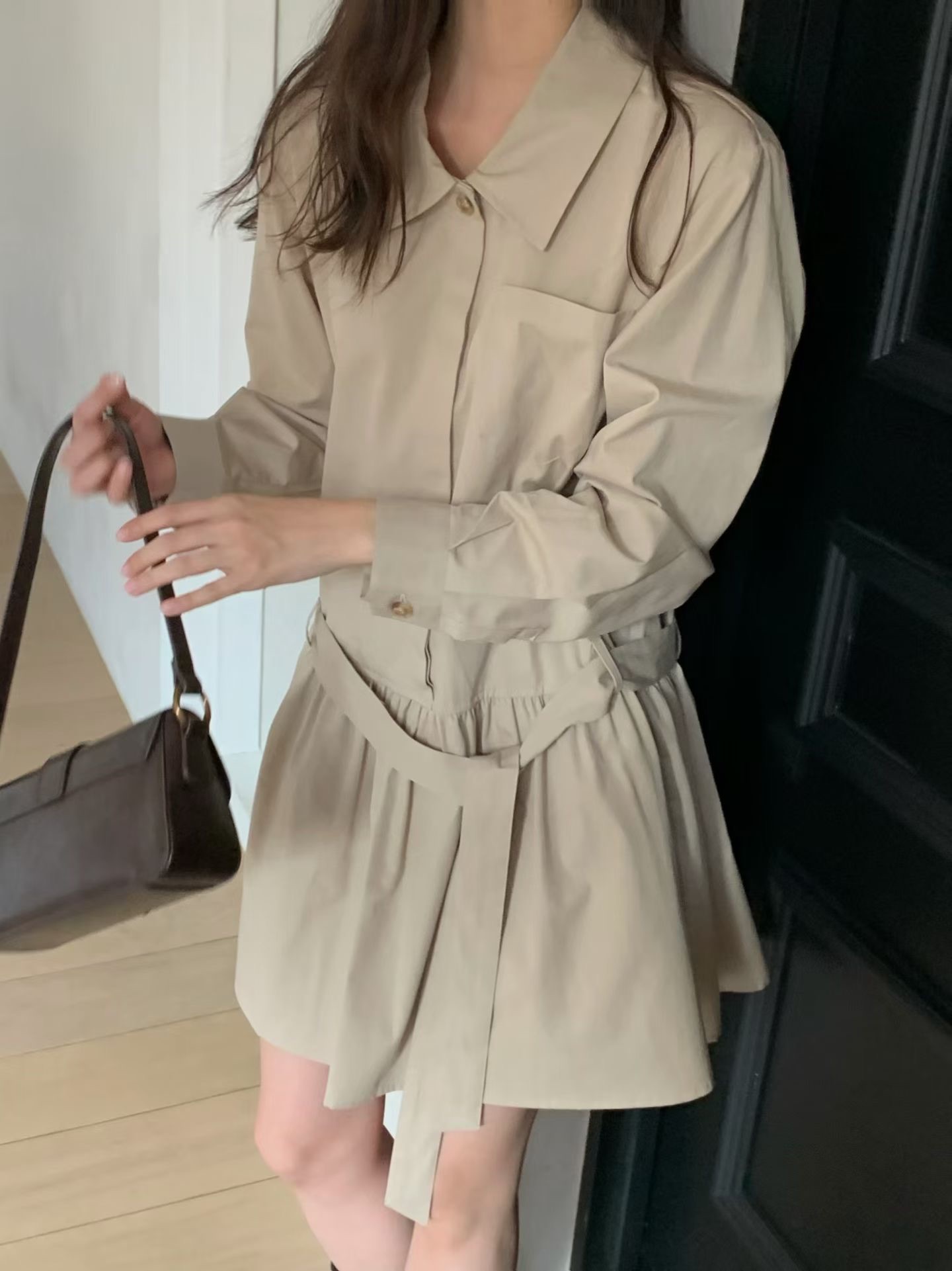 JU16 / MATCHING BELT SHIRT DRESS