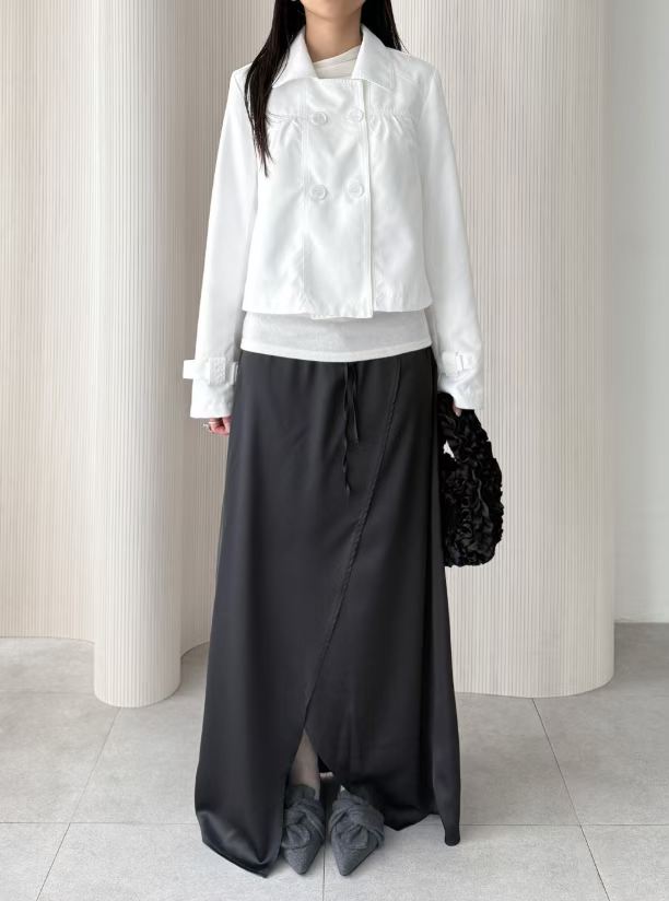FAYE OPEN SPLIT SILKY SKIRT