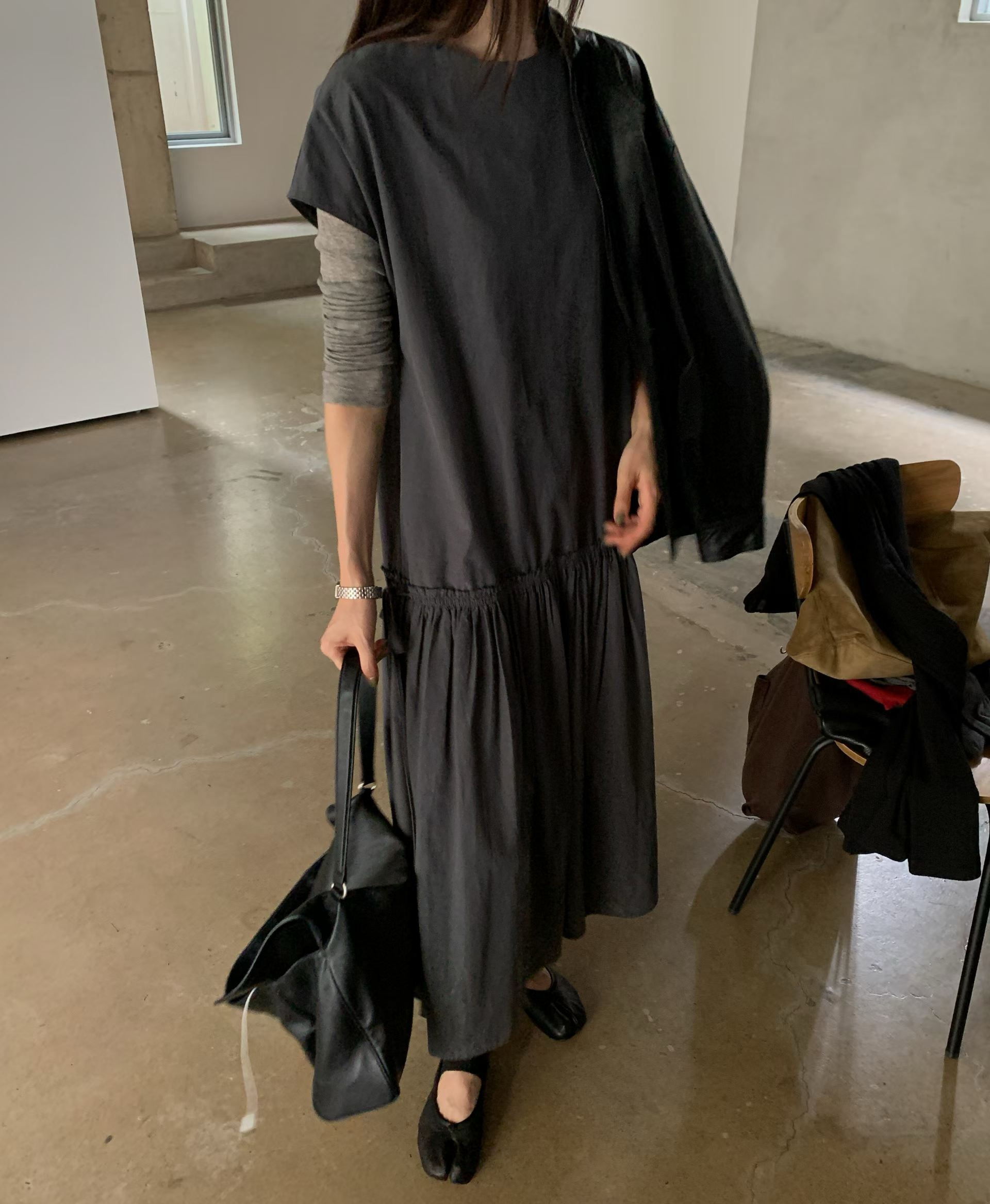 FREYA DROP WAIST CAP SLEEVES DRESS