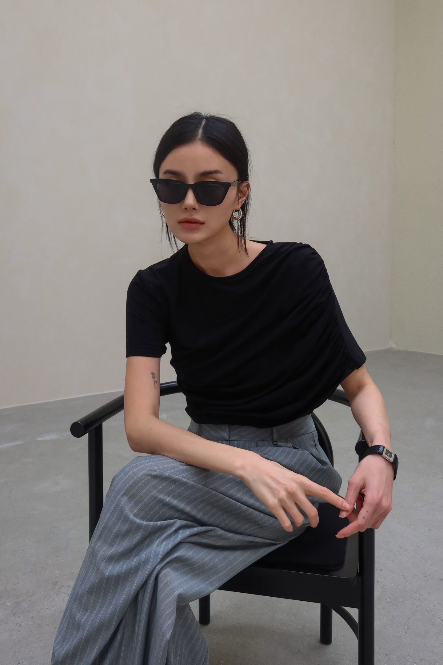 BY07 / RUCHING SHORT SLEEVES TEE