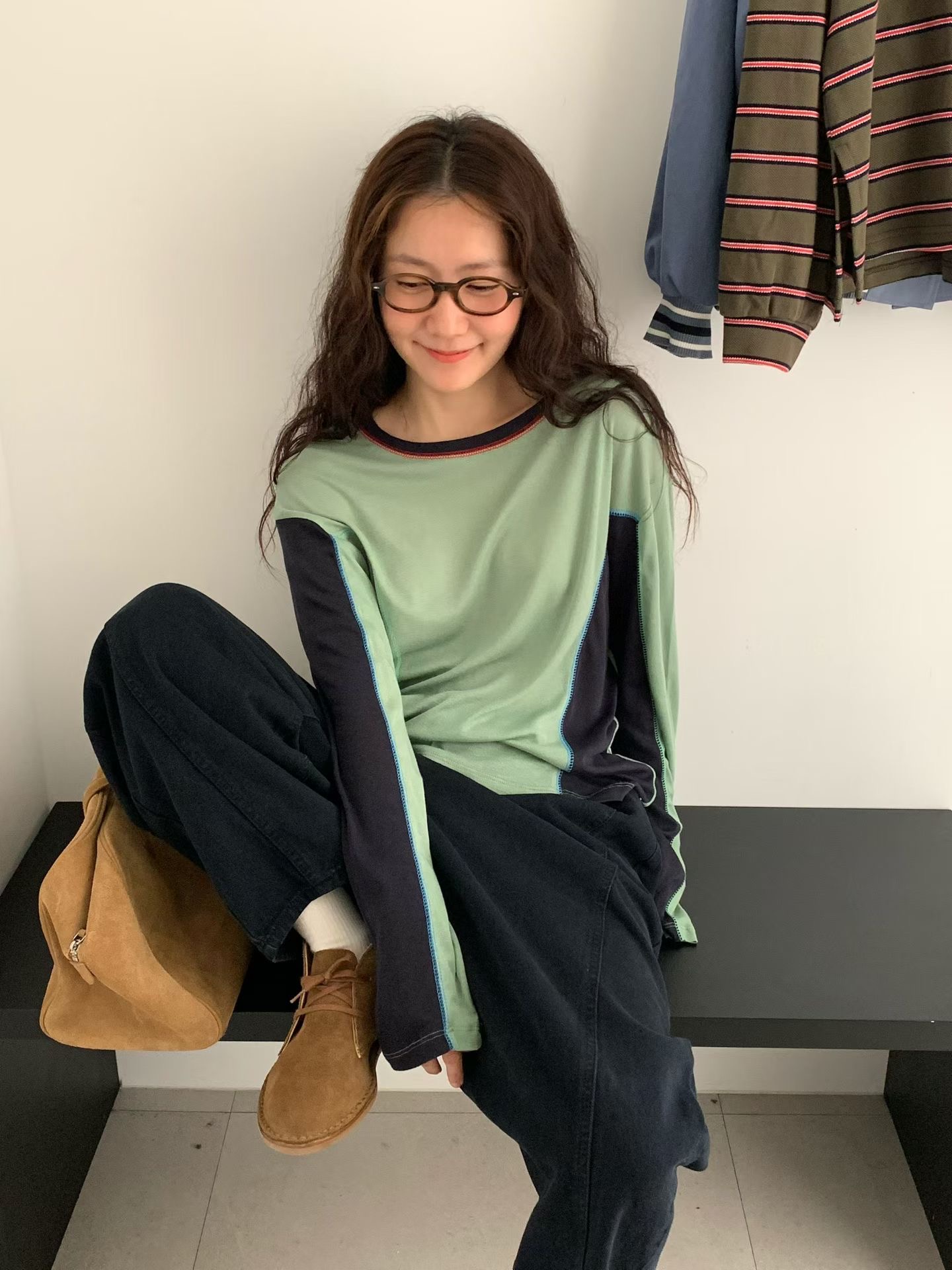 VP25/ COLOUR-BLOCK SEMI-SHEER SOFT TOP 