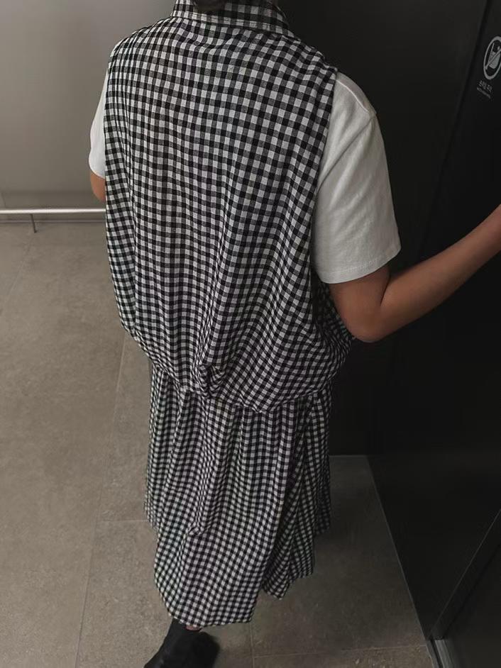 ECHO CHECKERED BUBBLE VEST TOP