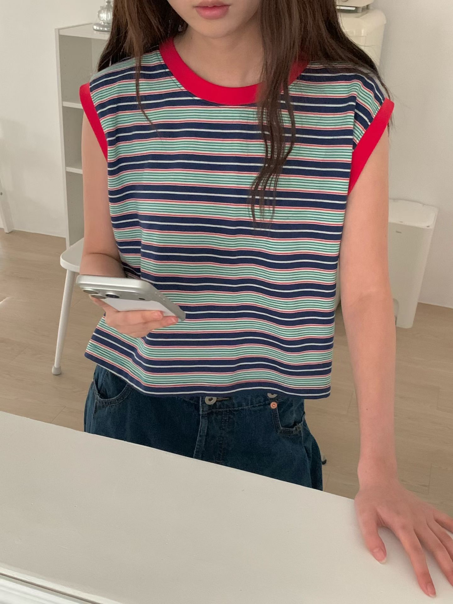 900426/STRIPE COTTON TANK TOP