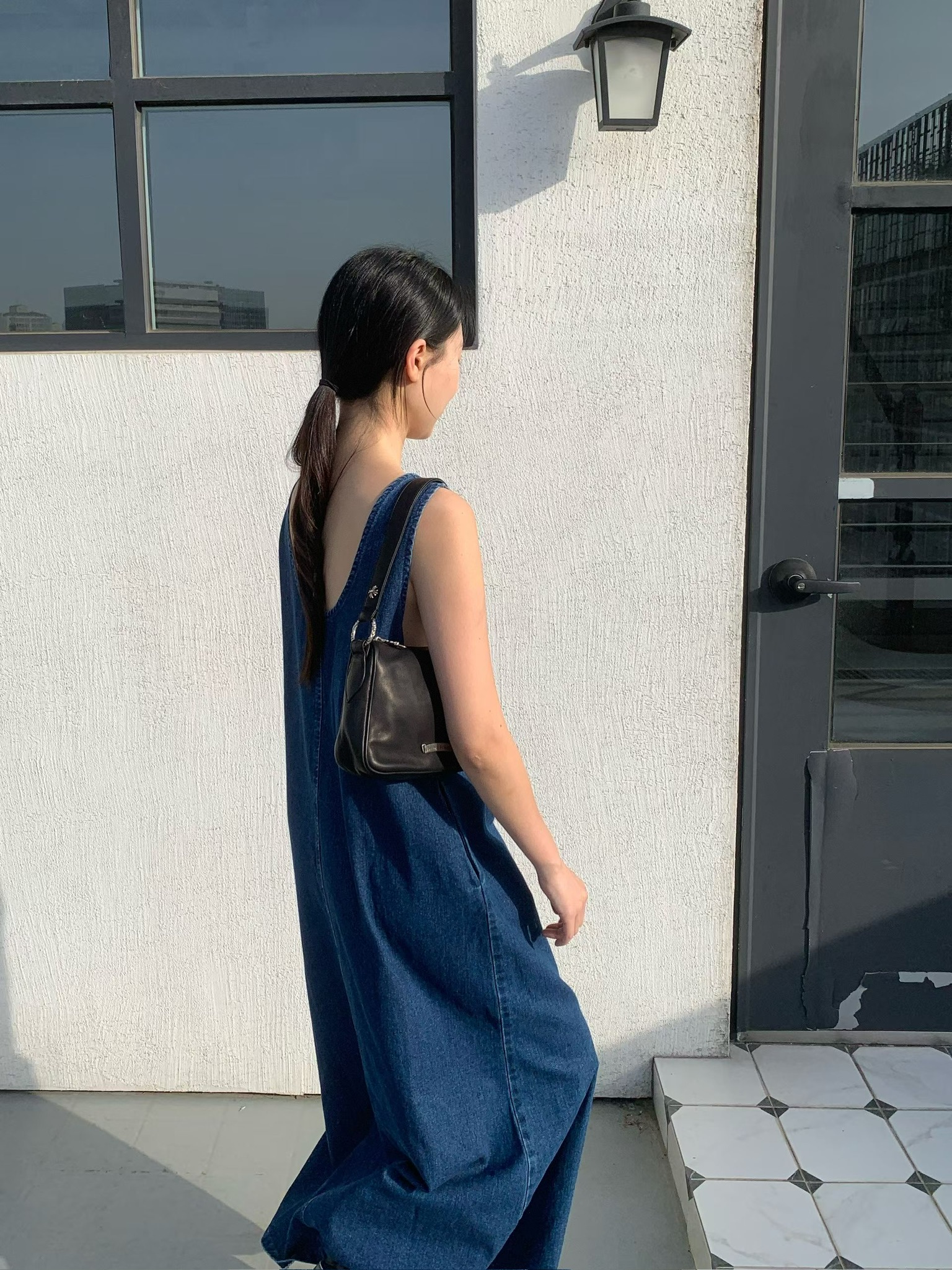 PG27 / SLEEVELESS POCKET DENIM DRESS