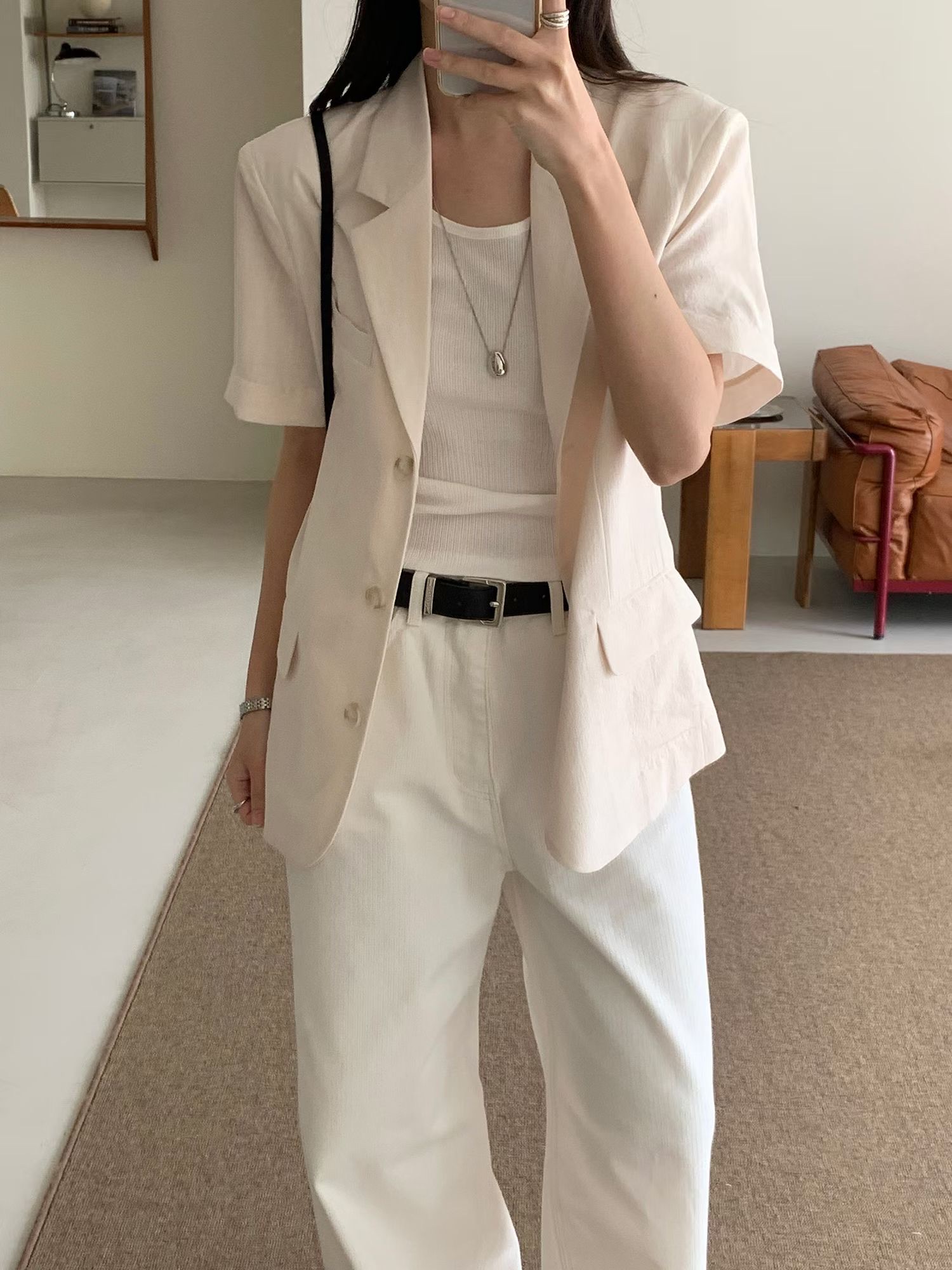 1000426 / SHORT SLEEVES BUTTON BLAZER
