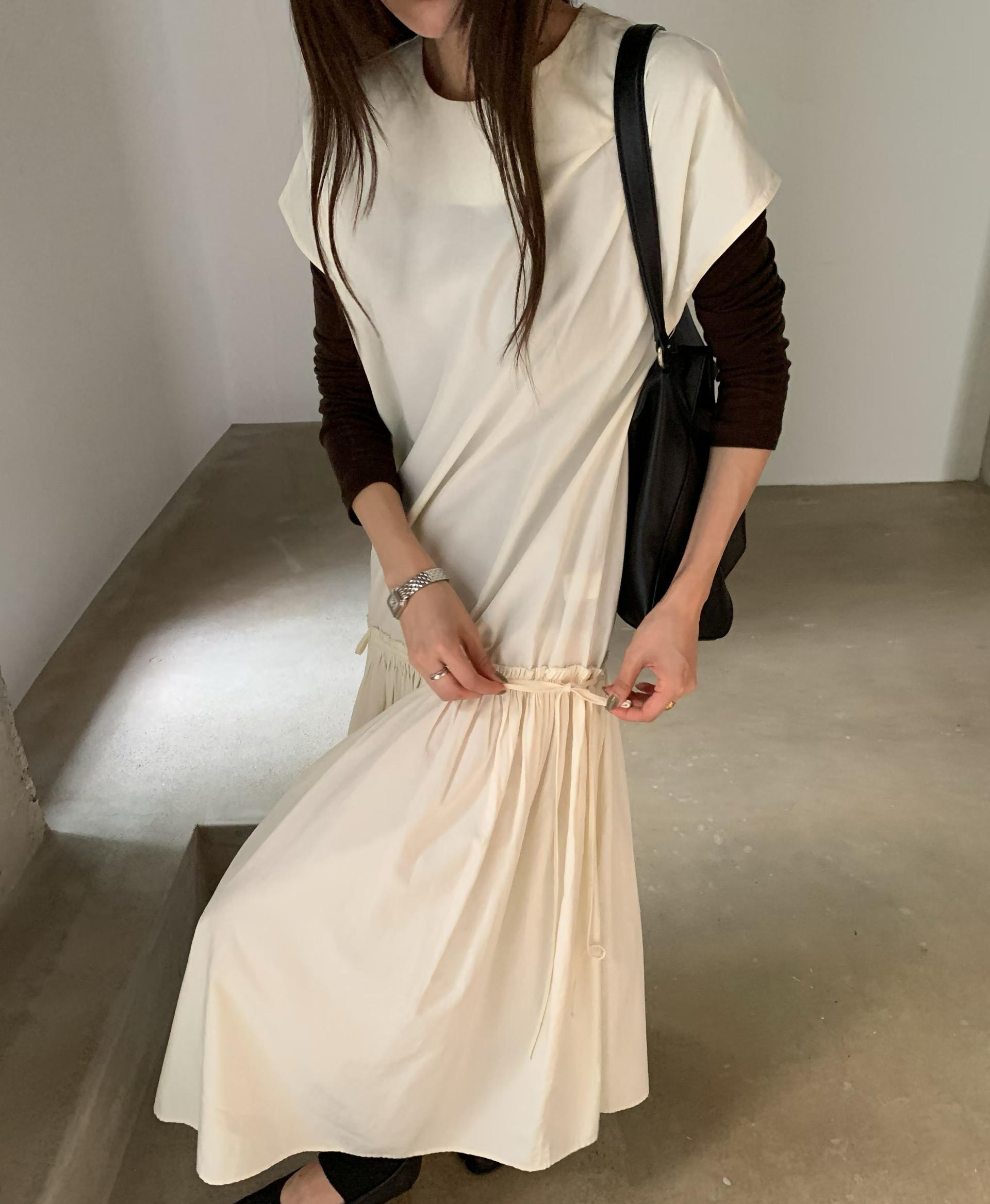 FREYA DROP WAIST CAP SLEEVES DRESS