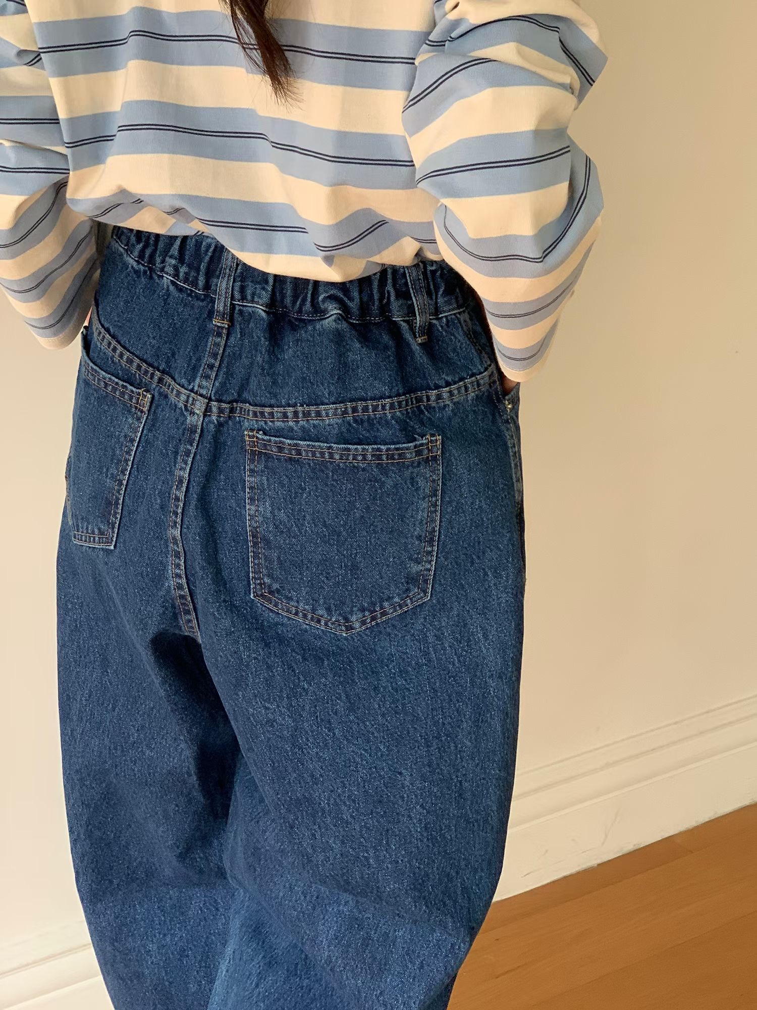 PG30 / ELASTIC WAISTBAND ANKLE LENGTH JEANS