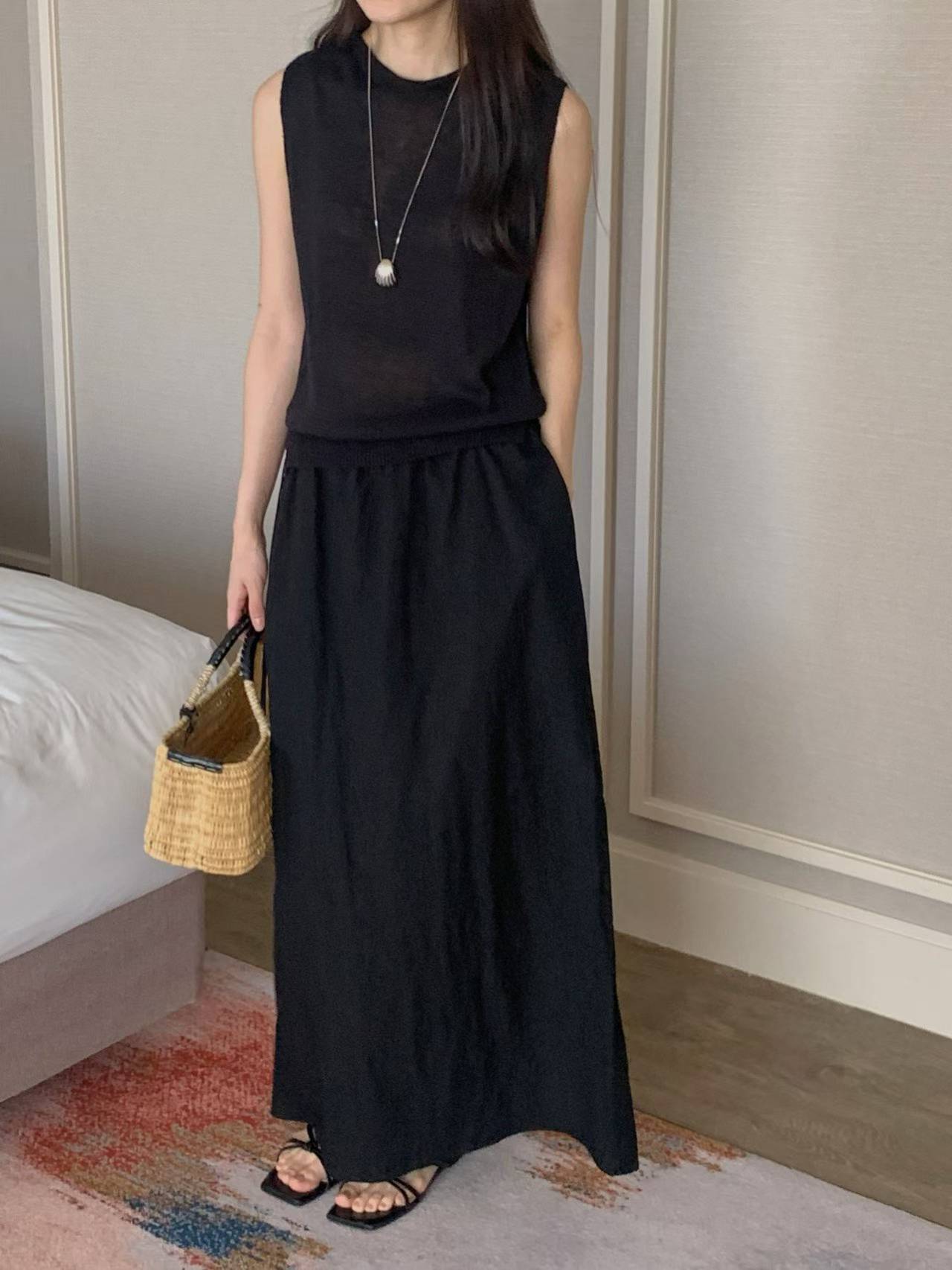 FIORELLA SIDE TIE MAXI SKIRT
