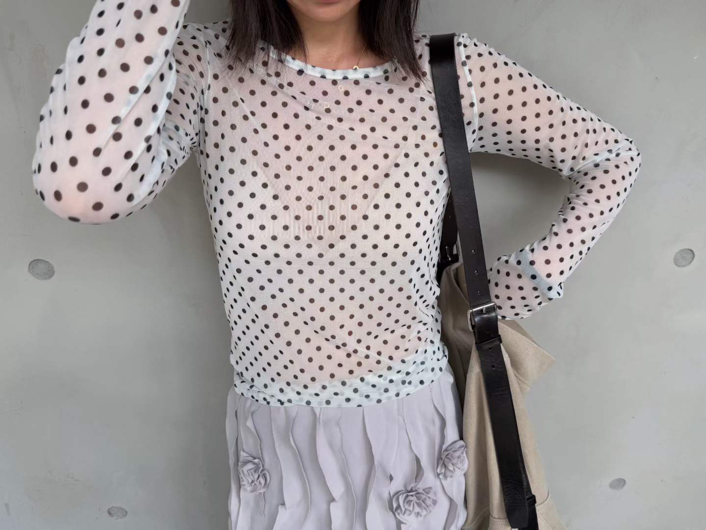 FRANCINE POLKA DOTS LAYERING TOP