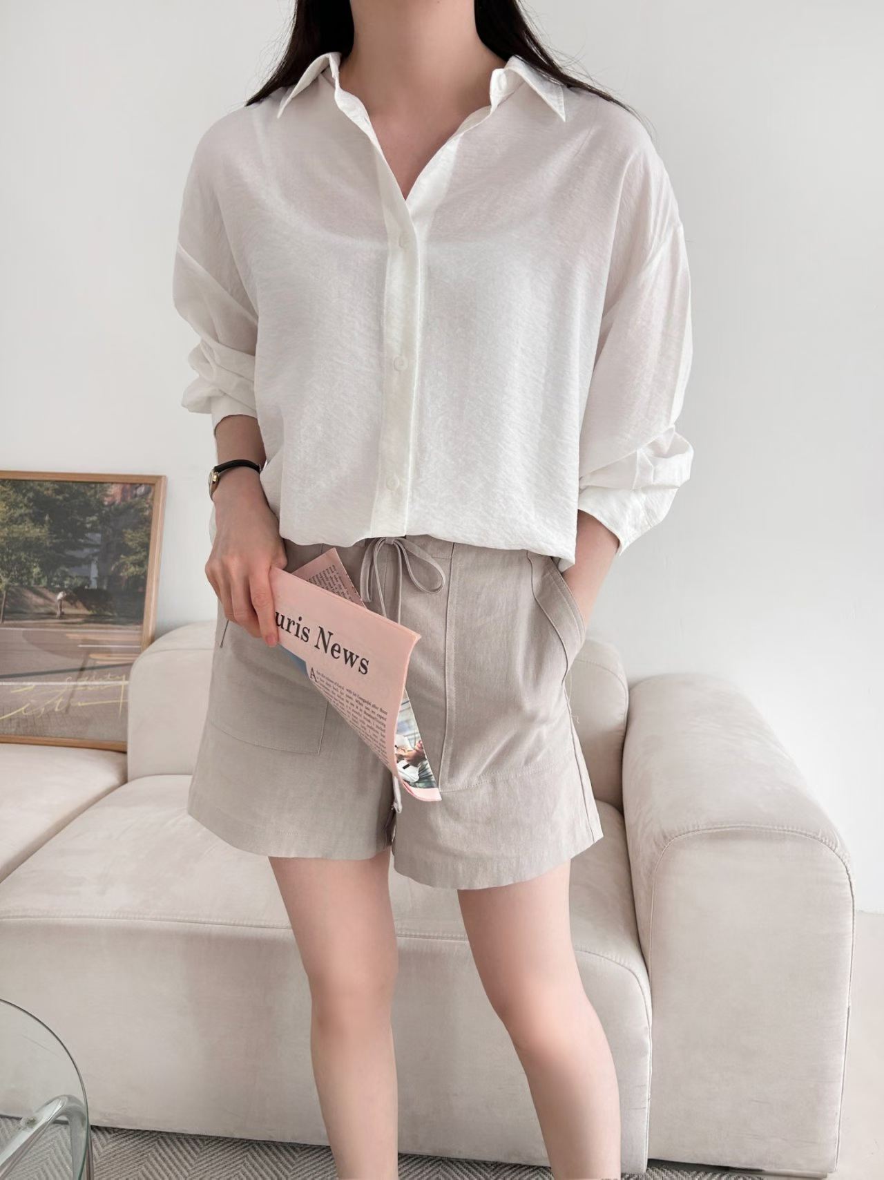 ETTA OPEN BACK TIE SHIRT